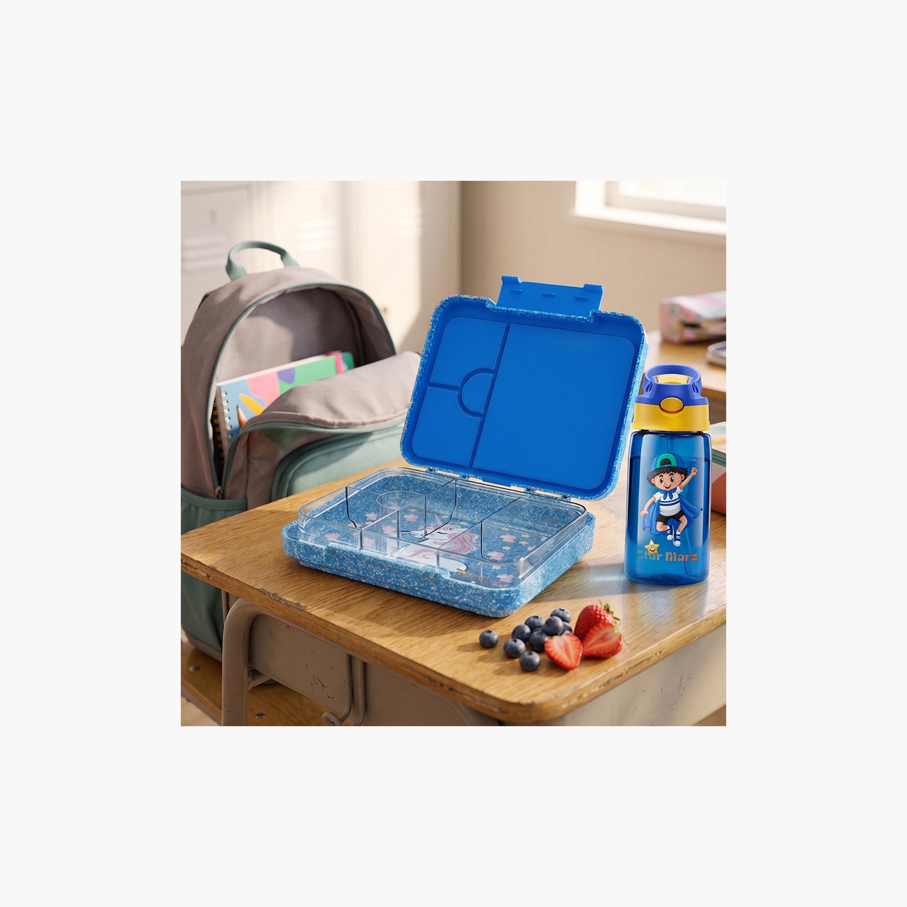 Starmarz Unicorn Bento Glitter Lunch Box ,4–6 Compartments, 1195ml Capacity, Sandwich Cutters, Fruit Pickers & Detachable Tray  Multicolor-school-lunchessentials-lunchboxes-image-6