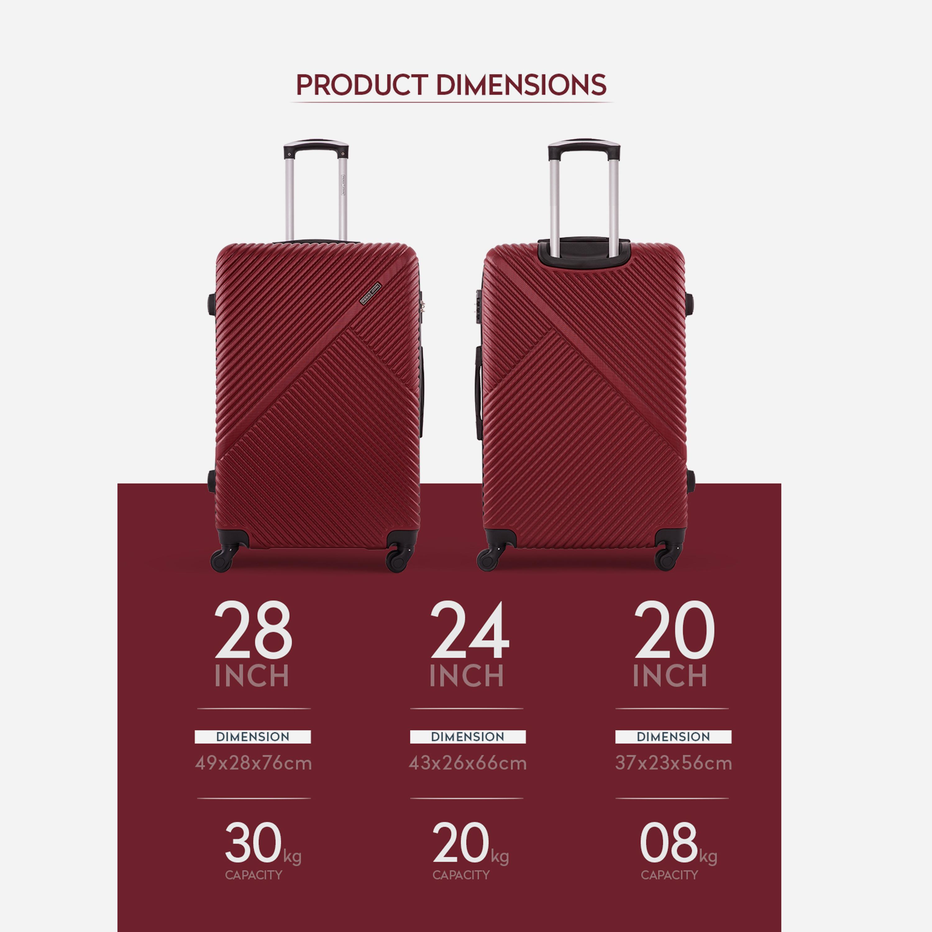 Para John Aurora Set of 3 ABS Hard Sided 4-Wheeler Spinner Trolley Bag with 3-digit combination lock-travel-luggagesandbags-luggage-image-6