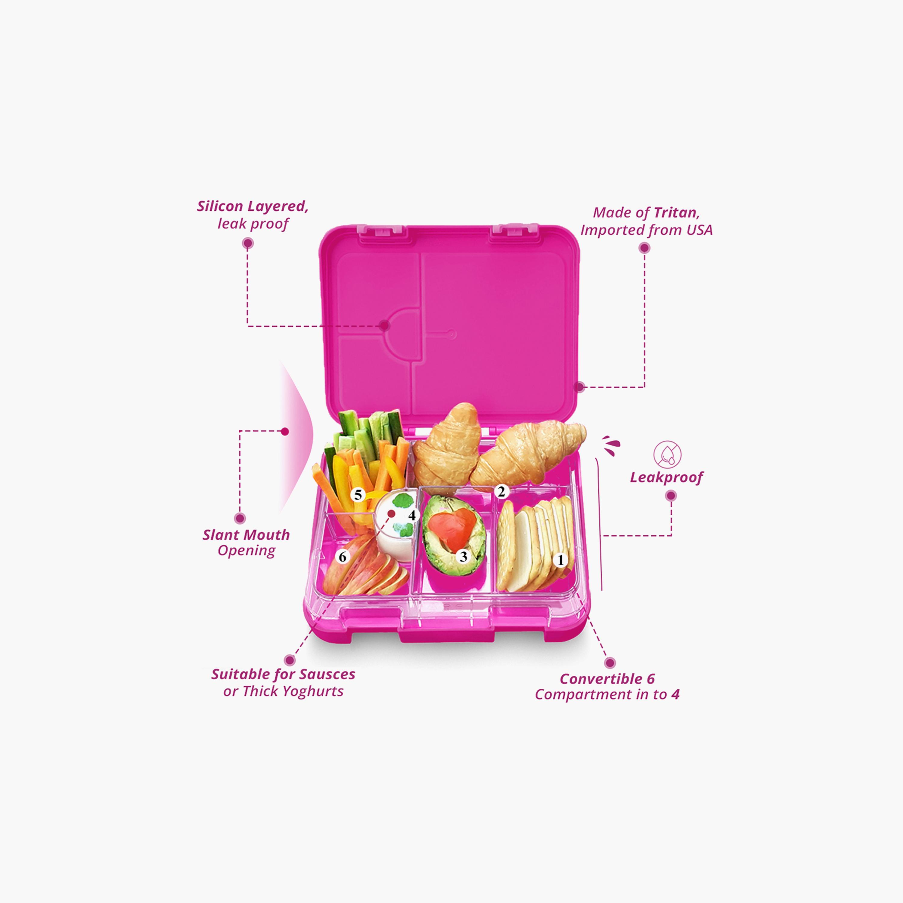 صندوق غداء بينتو مقاوم للتسرب وخالي من مادة BPA من كوكوبي - 1000 مل - وردي-school-lunchessentials-lunchboxes-image-4