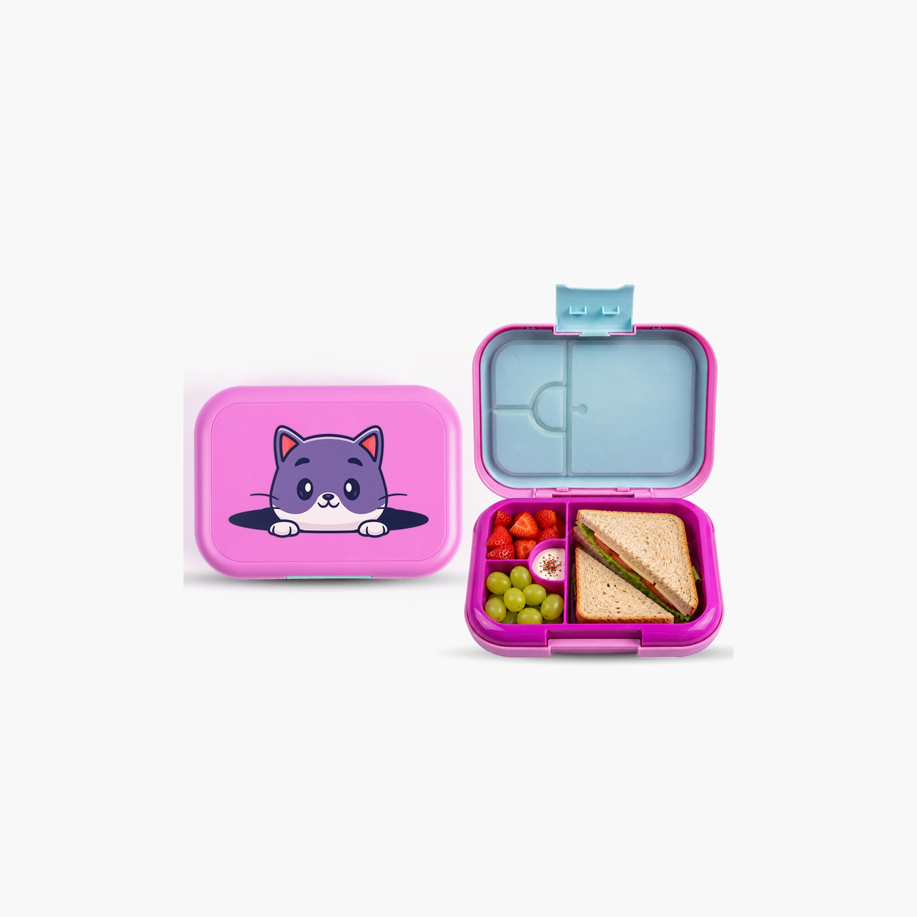 صندوق غداء بينتو مع غطاء سيليكون وصينية قابلة للإزالة من كوكوبي - 765 مل - وردي-school-lunchessentials-lunchboxes-image-1