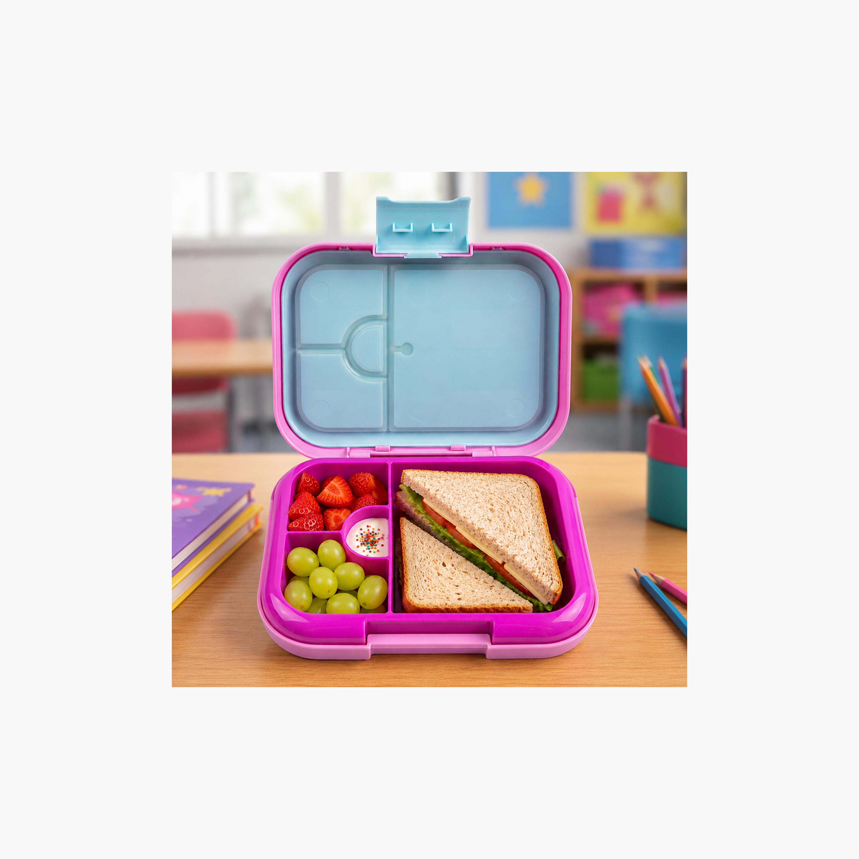 صندوق غداء بينتو مع غطاء سيليكون وصينية قابلة للإزالة من كوكوبي - 765 مل - وردي-school-lunchessentials-lunchboxes-image-6