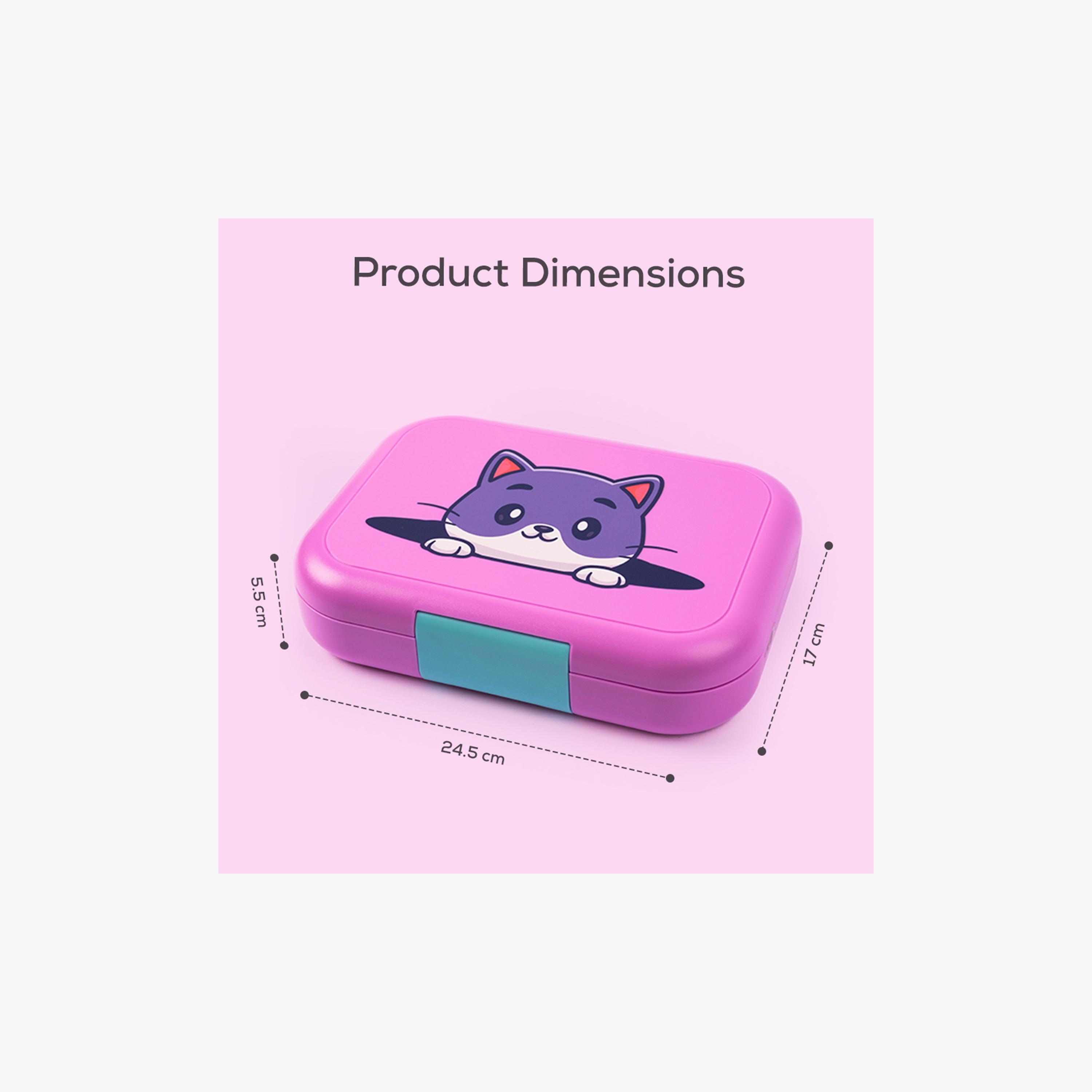 صندوق غداء بينتو مع غطاء سيليكون وصينية قابلة للإزالة من كوكوبي - 765 مل - وردي-school-lunchessentials-lunchboxes-image-7