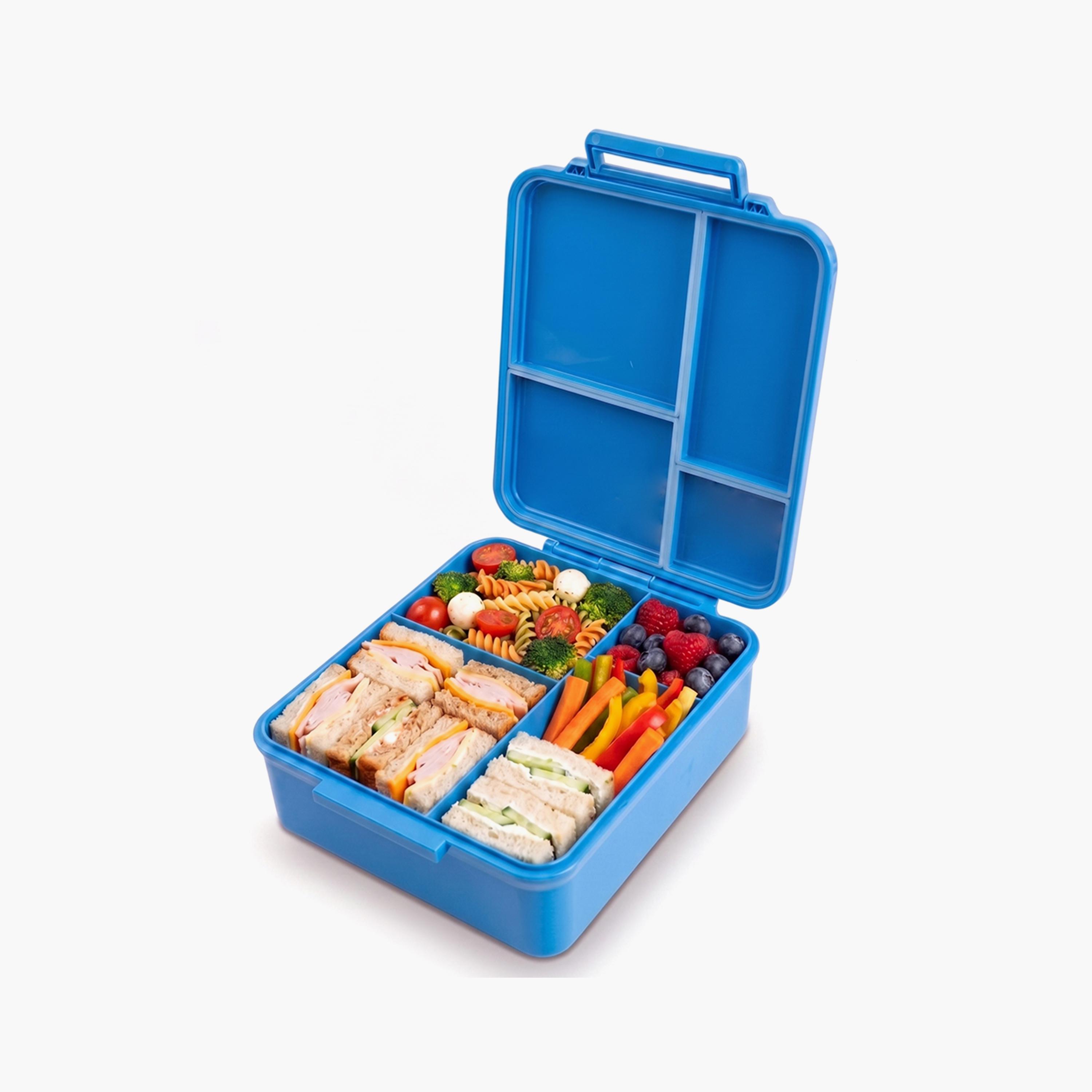 Cocobee Dino Tritan Bento Lunch Box with Food Jar, 4 Compartments, Leakproof & Microwave Safe, 1.87L, Blue, BPA Free, Ages 3+-school-lunchessentials-lunchboxes-image-5