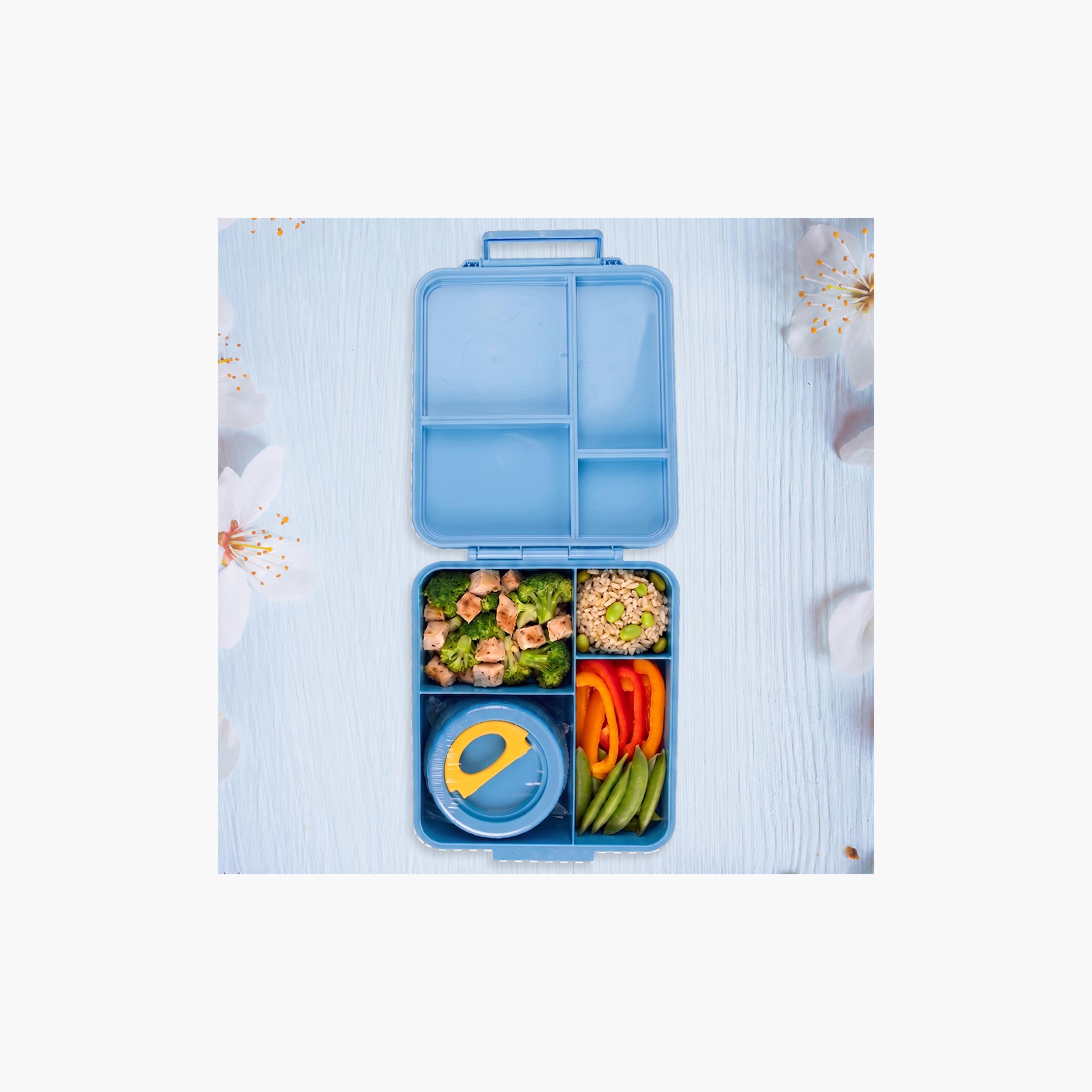 Cocobee Dino Tritan Bento Lunch Box with Food Jar, 4 Compartments, Leakproof & Microwave Safe, 1.87L, Blue, BPA Free, Ages 3+-school-lunchessentials-lunchboxes-image-6