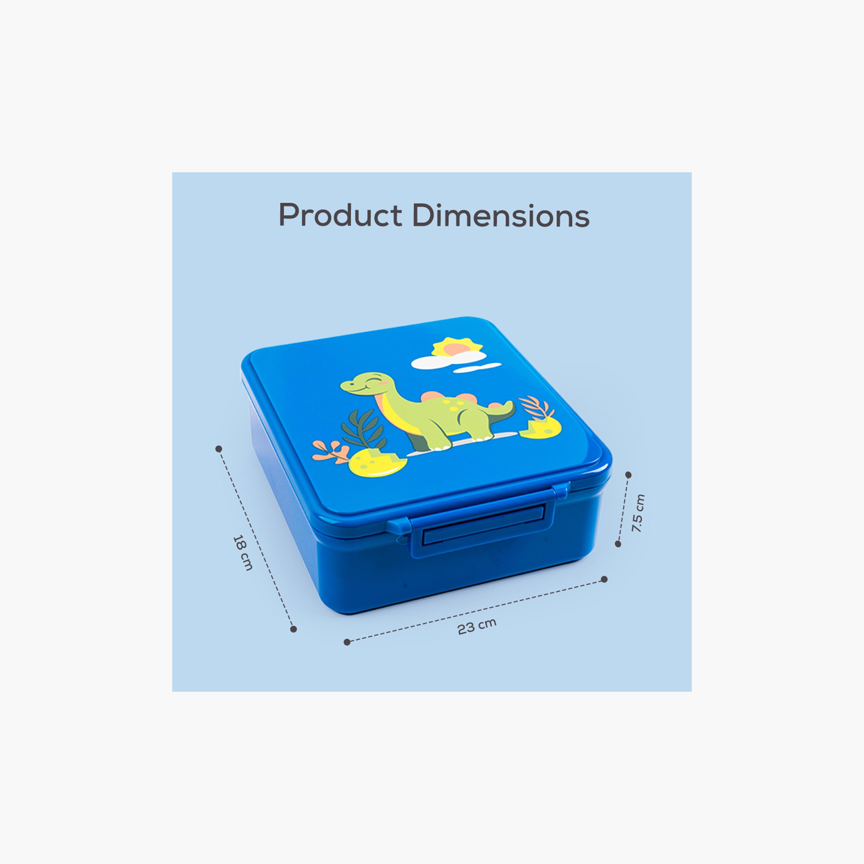 Cocobee Dino Tritan Bento Lunch Box with Food Jar, 4 Compartments, Leakproof & Microwave Safe, 1.87L, Blue, BPA Free, Ages 3+-school-lunchessentials-lunchboxes-image-7