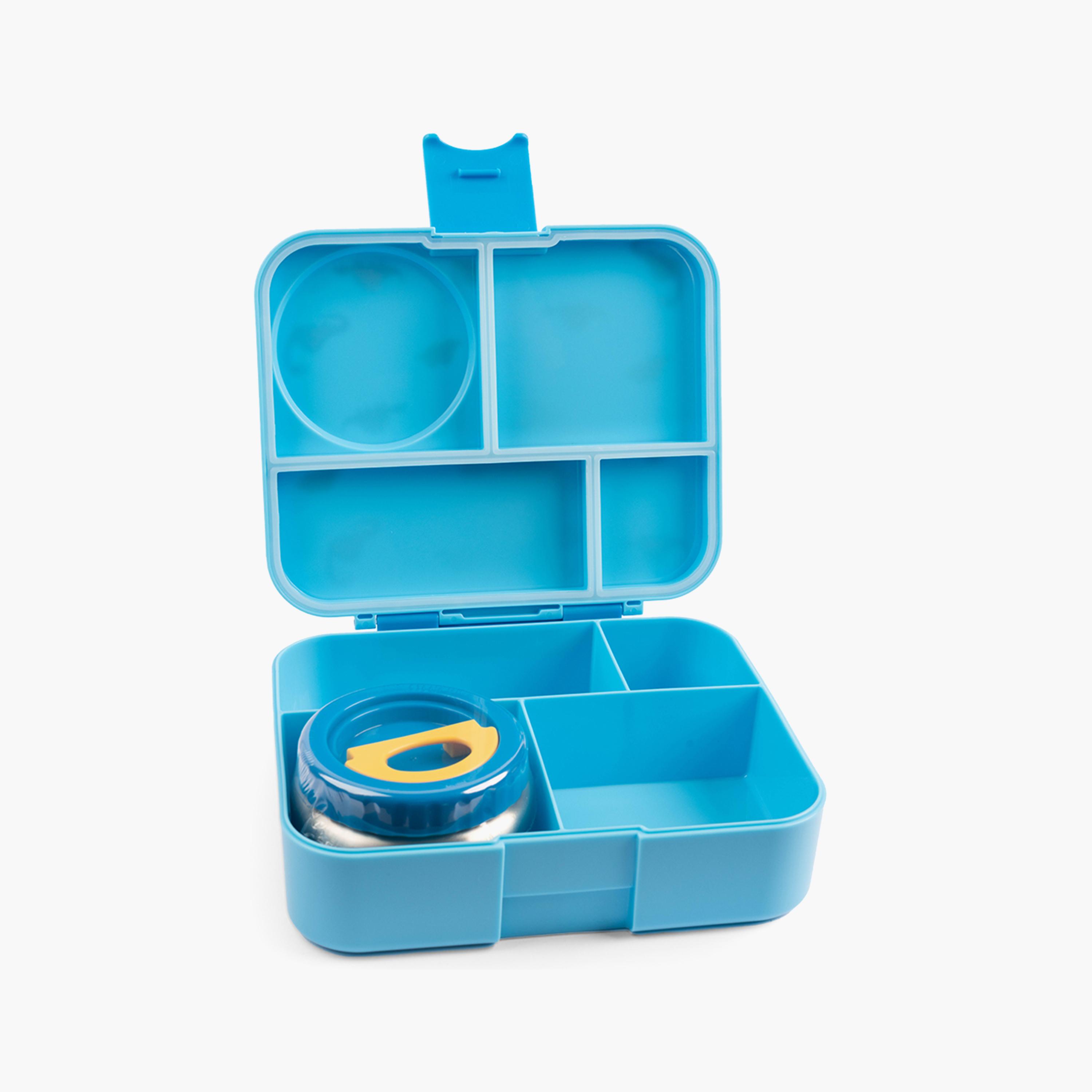 Cocobee Dino Bento Lunch Box with Food Jar, 4 Compartments, Leakproof & Odour-Free, BPA-Free, 1.67L, Microwave Safe, Blue -school-lunchessentials-lunchboxes-image-5