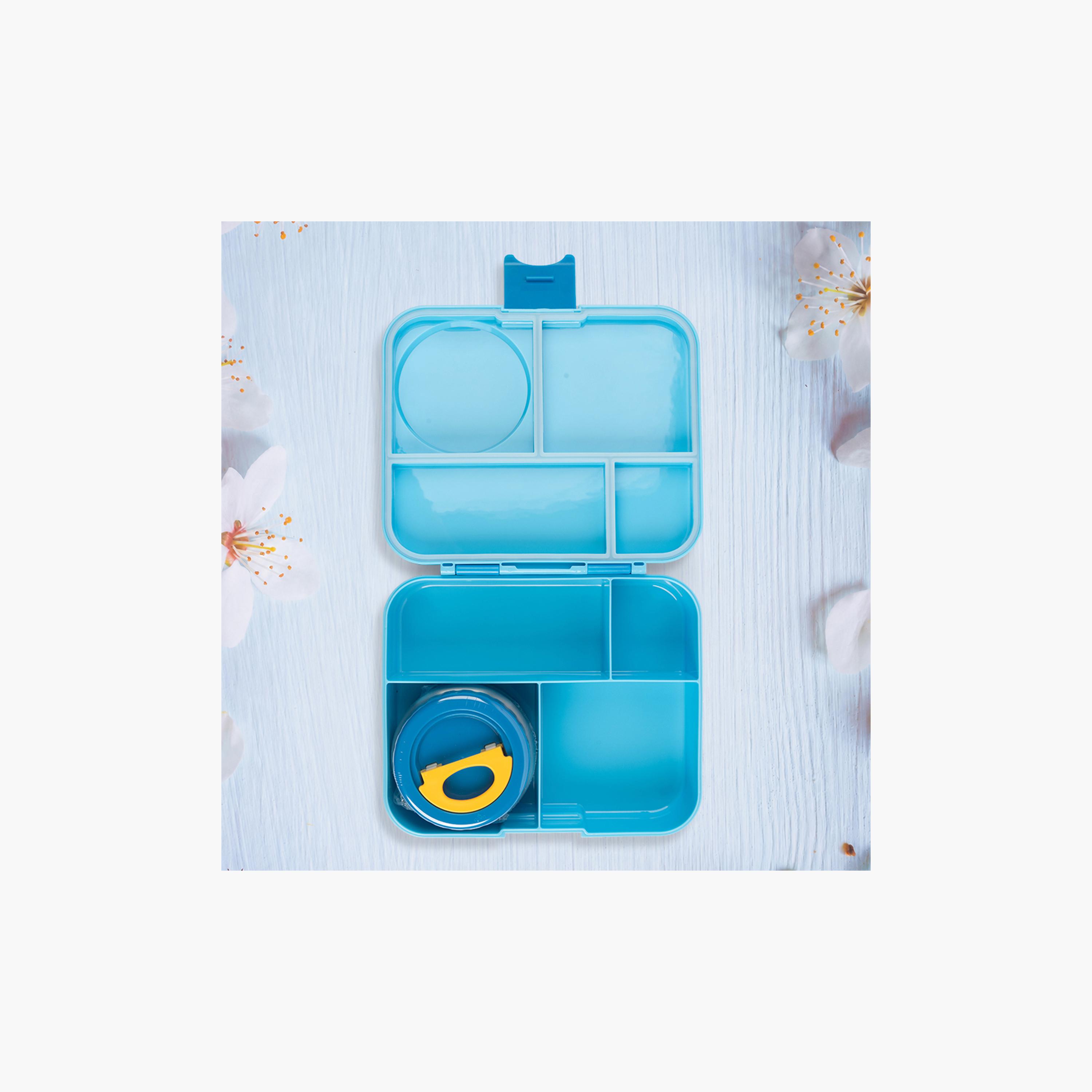 Cocobee Dino Bento Lunch Box with Food Jar, 4 Compartments, Leakproof & Odour-Free, BPA-Free, 1.67L, Microwave Safe, Blue -school-lunchessentials-lunchboxes-image-6