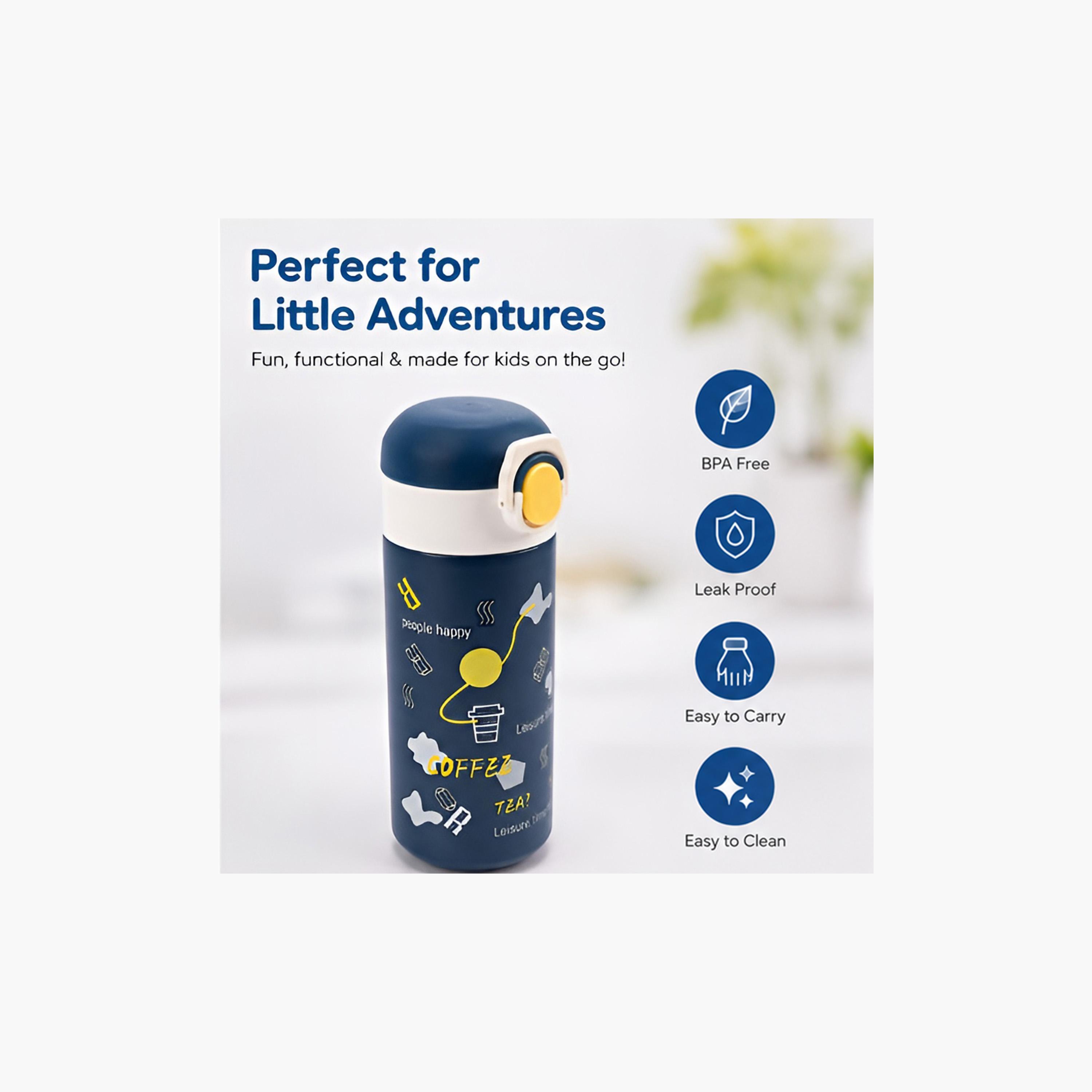 COCOBEE Insulated Water Bottle with Soft Grip Handle - 500ml - Blue-school-waterbottles-image-3