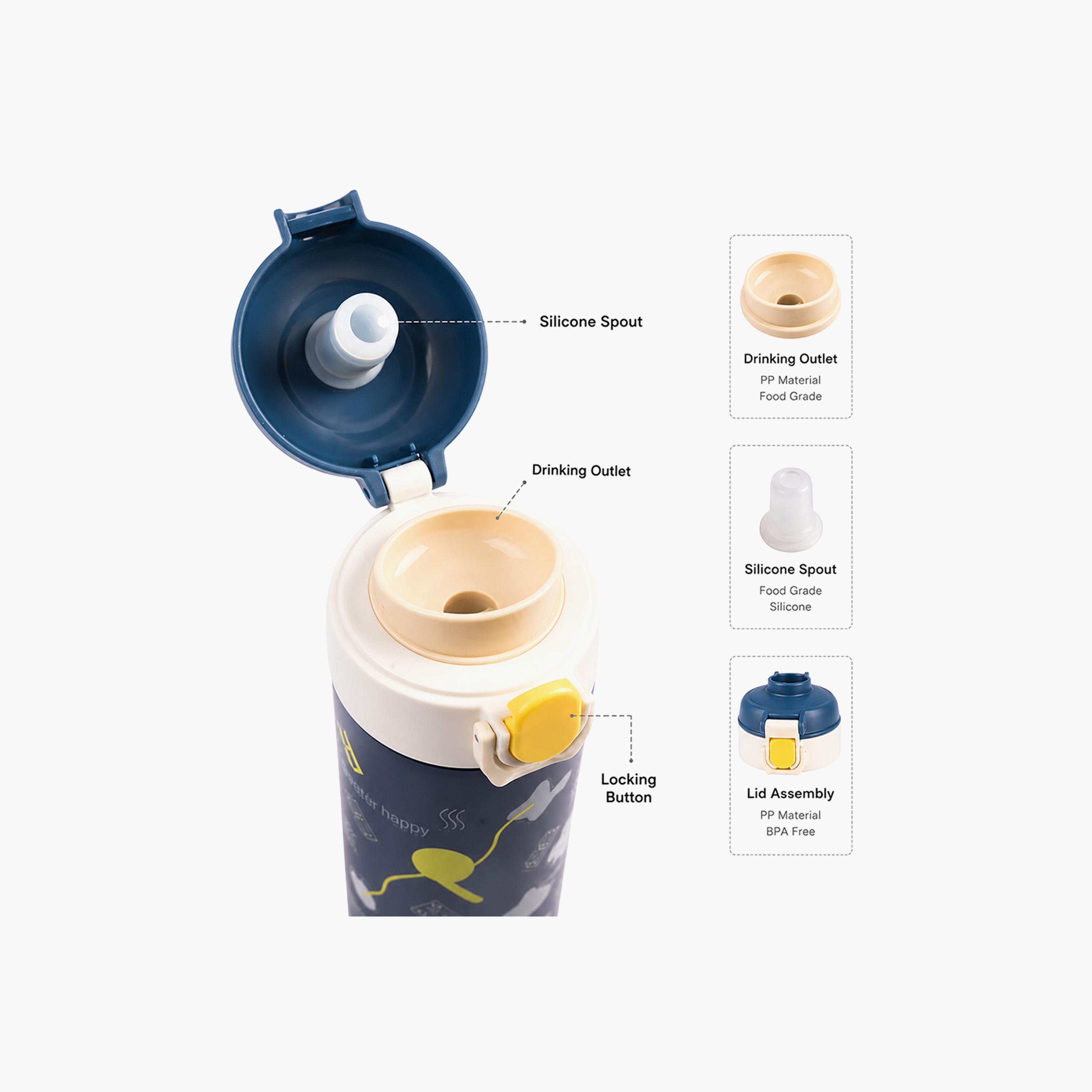 COCOBEE Insulated Water Bottle with Soft Grip Handle - 500ml - Blue-school-waterbottles-image-5