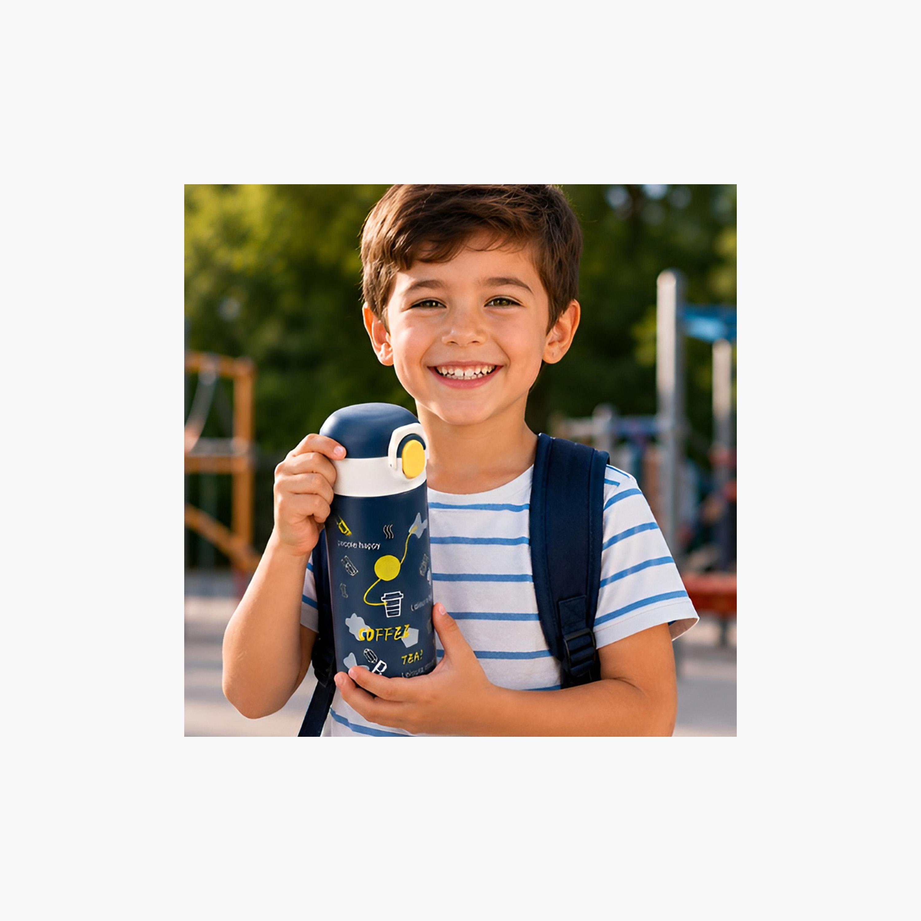 COCOBEE Insulated Water Bottle with Soft Grip Handle - 500ml - Blue-school-waterbottles-image-7