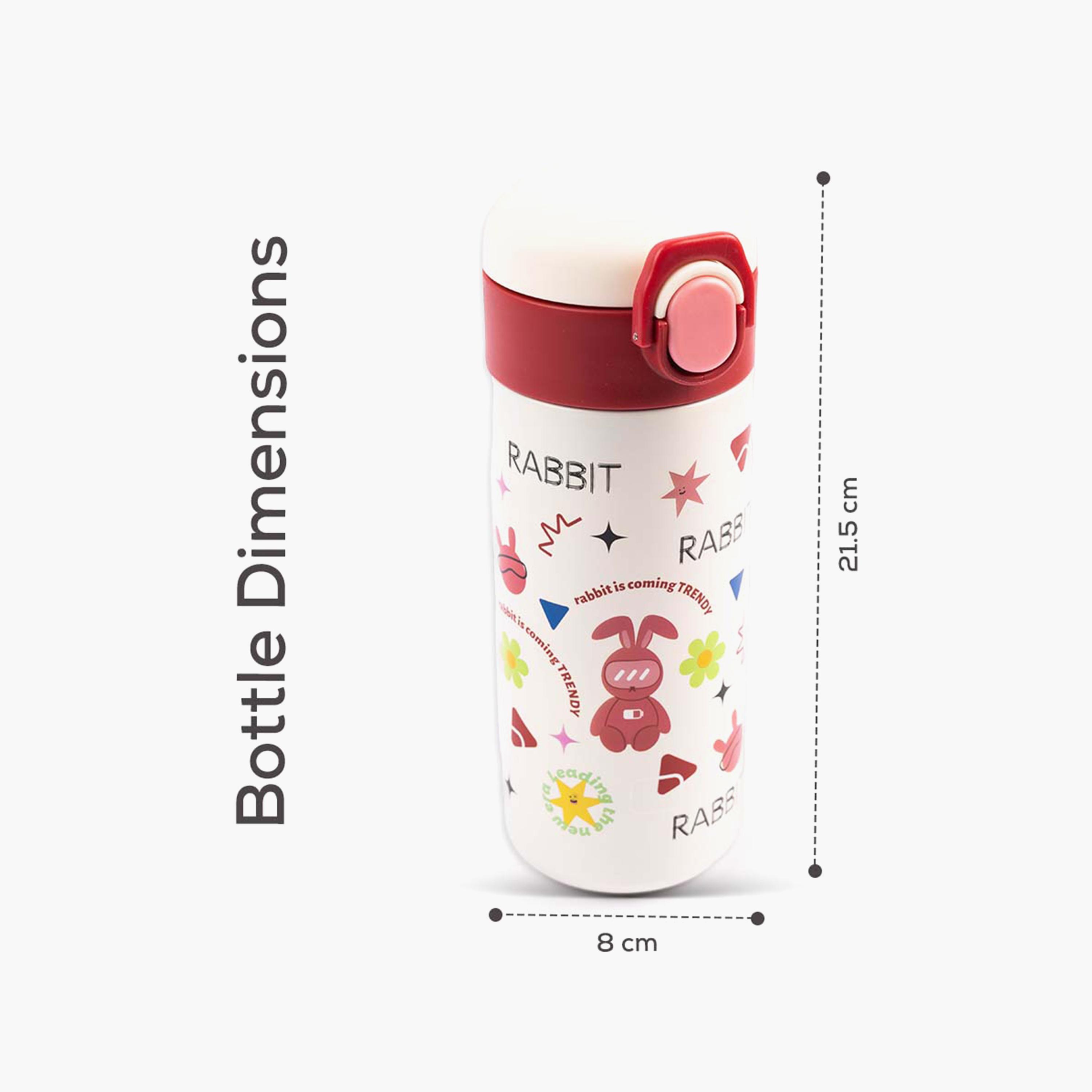 زجاجة مياه معزولة بطبعة أرنب بمقبض ناعم من كوكوبي - 500 مل - أحمر-school-waterbottles-image-8