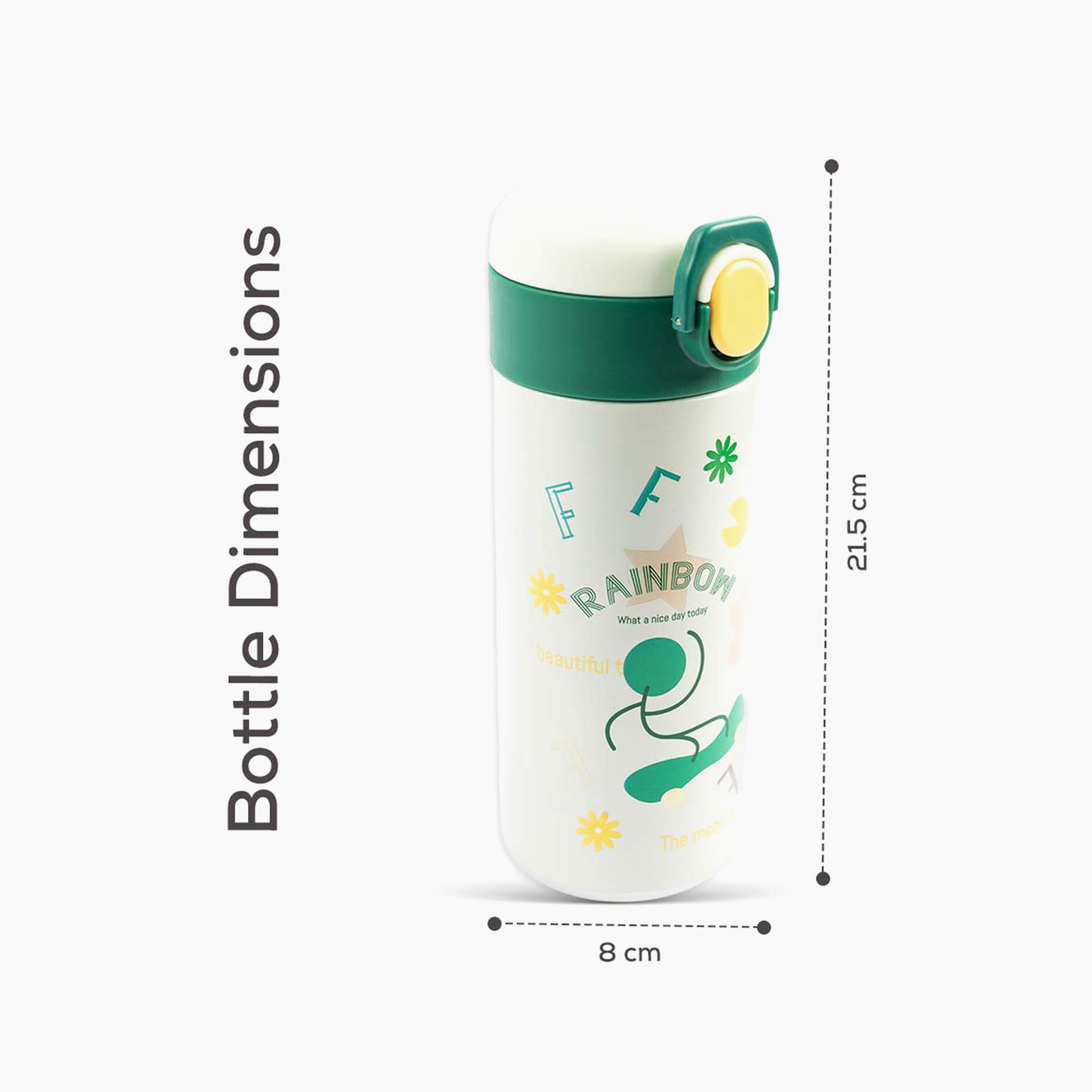 COCOBEE Insulated Floral Print Water Bottle with Soft Grip Handle - 500ml - Green-school-waterbottles-image-8