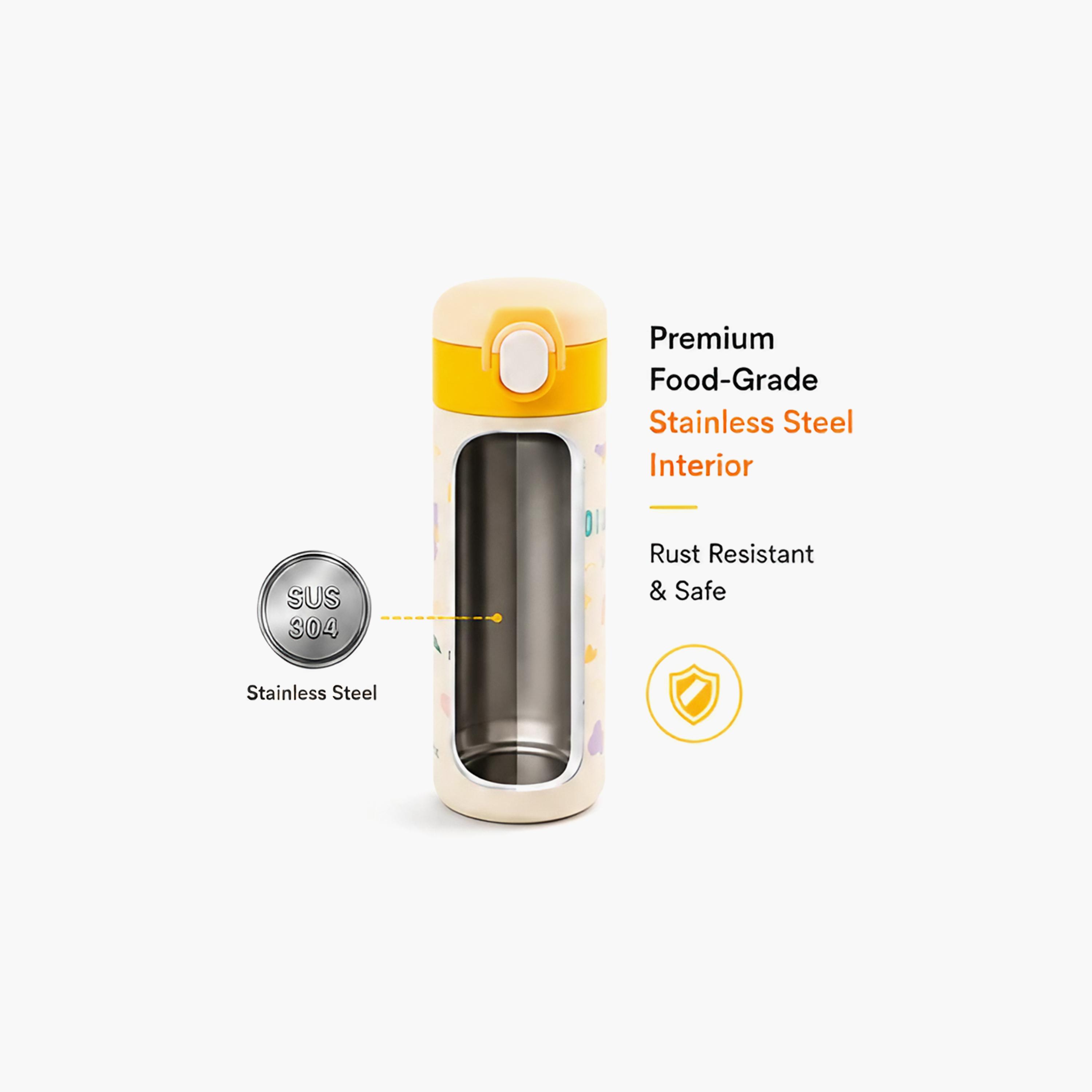 COCOBEE Insulated Fox Print Water Bottle with Soft Grip Handle - 500ml - Green-school-waterbottles-image-5