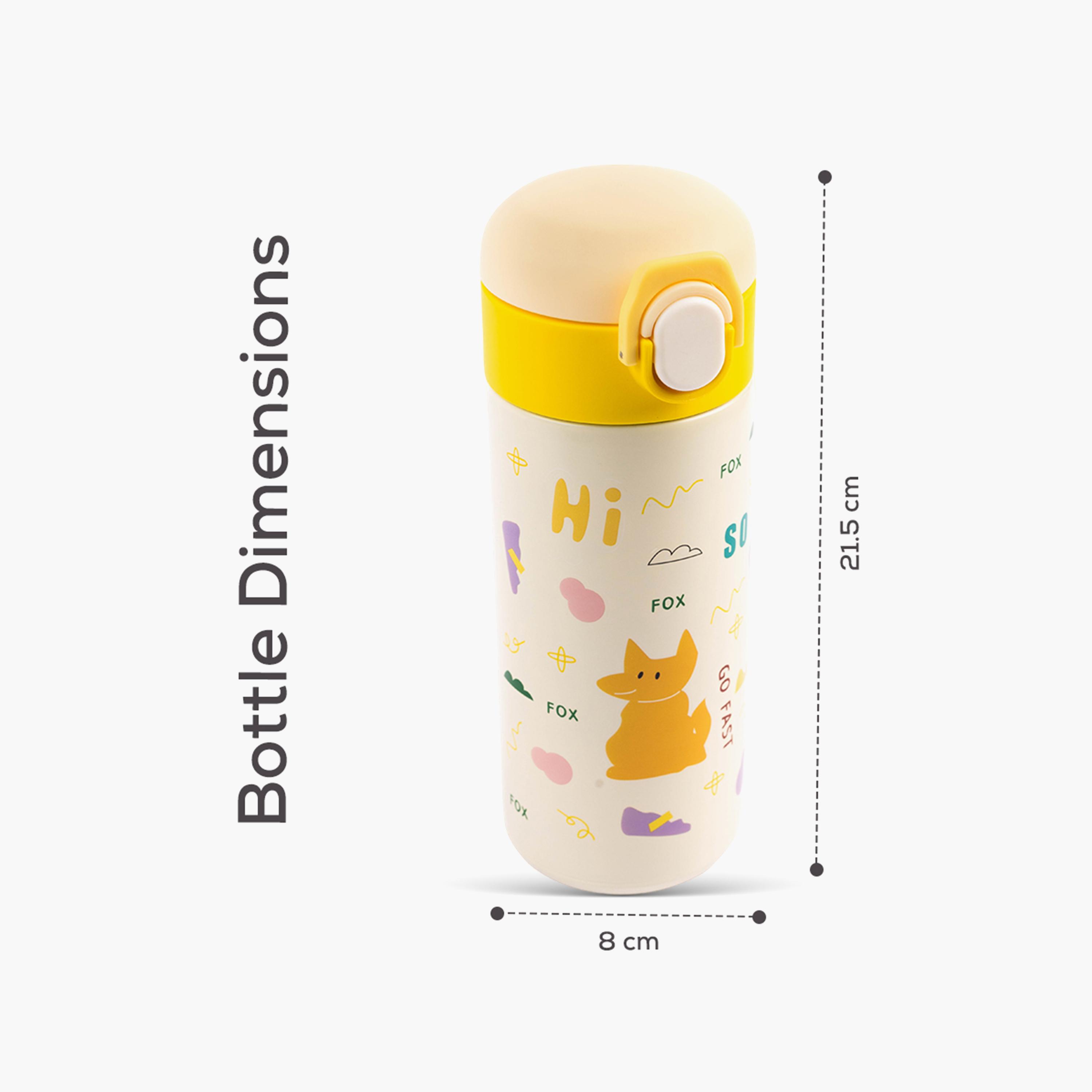 COCOBEE Insulated Fox Print Water Bottle with Soft Grip Handle - 500ml - Green-school-waterbottles-image-8