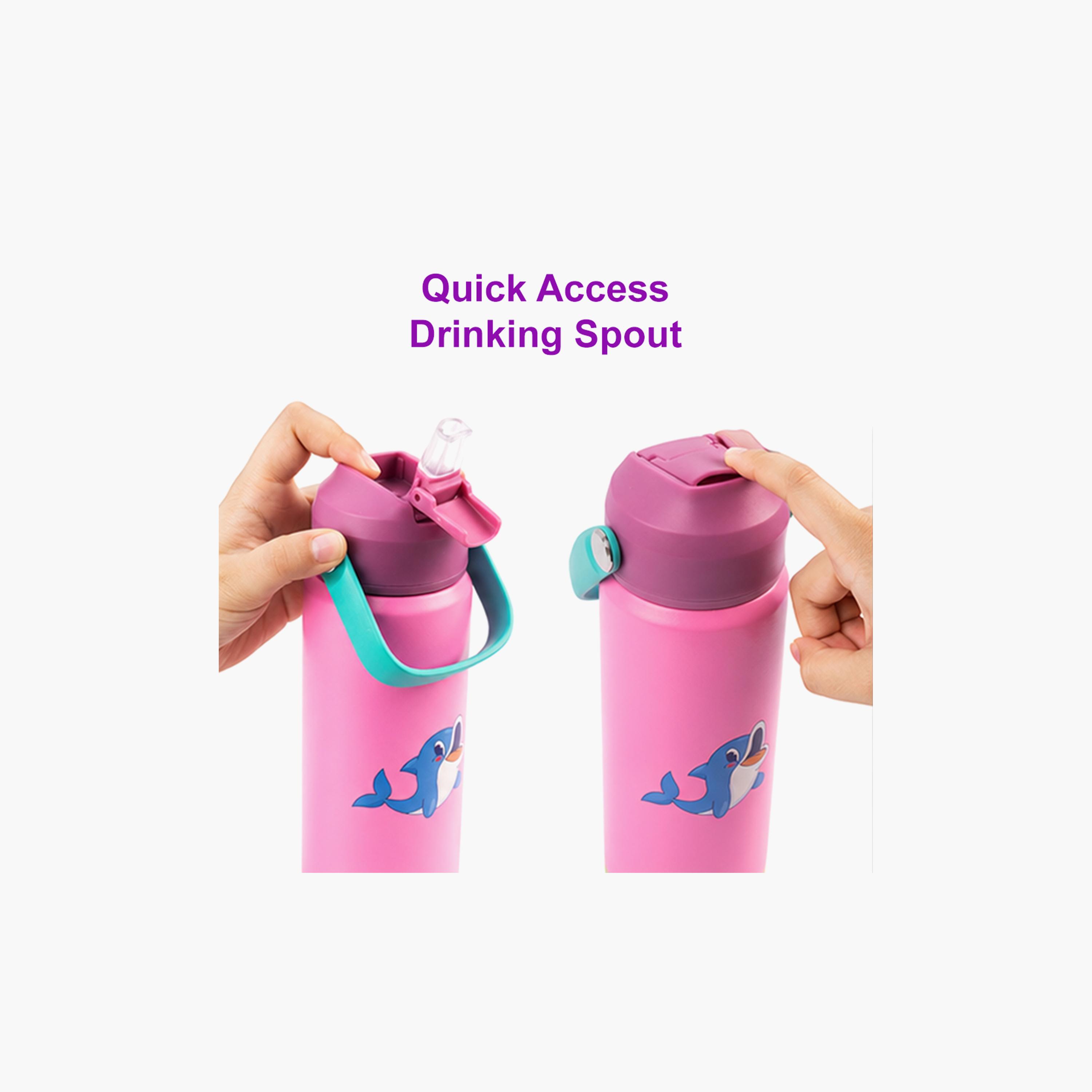 COCOBEE Leakproof Insulated Water Bottle with Soft Handle Grip - 500ml - Pink-school-waterbottles-image-2
