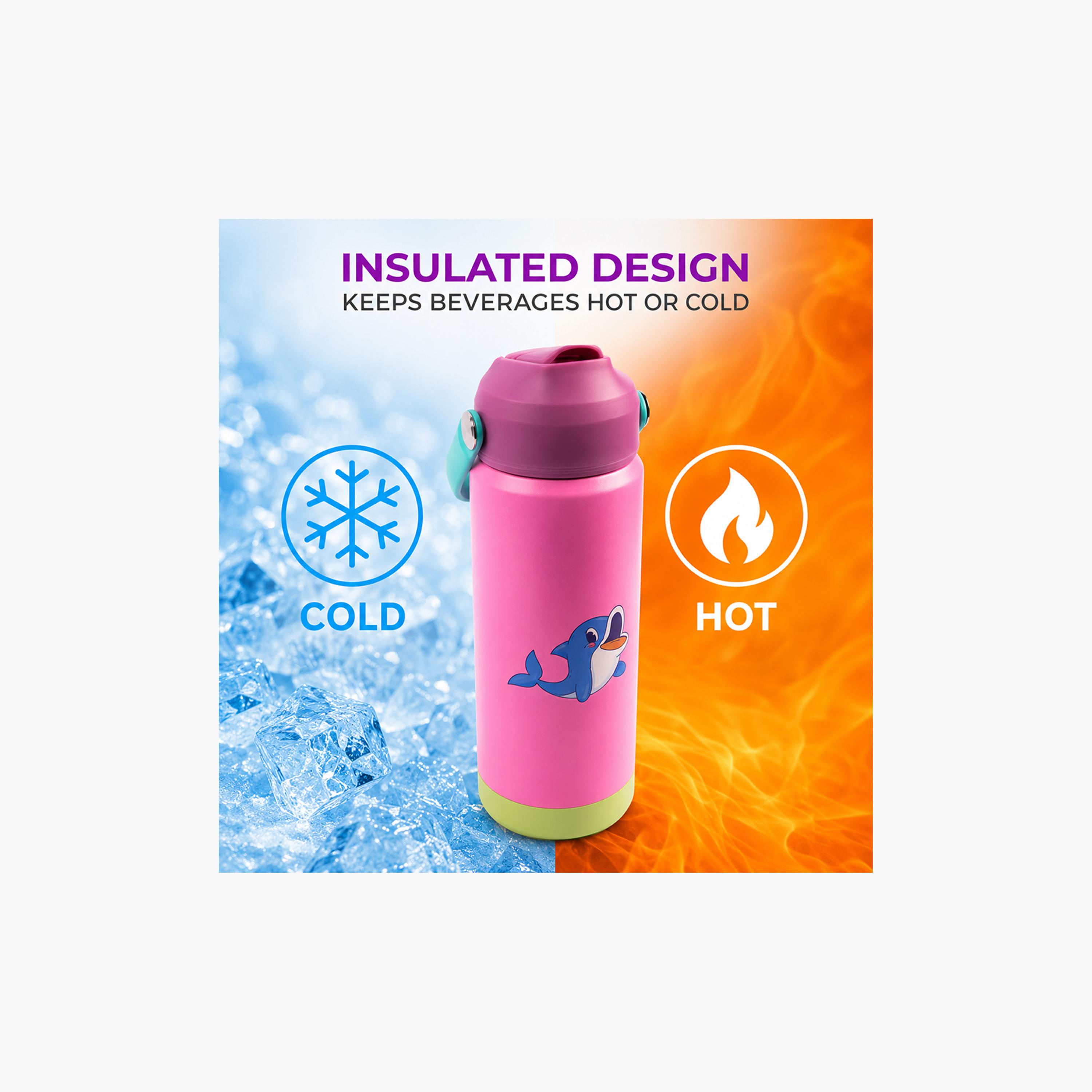 COCOBEE Leakproof Insulated Water Bottle with Soft Handle Grip - 500ml - Pink-school-waterbottles-image-5