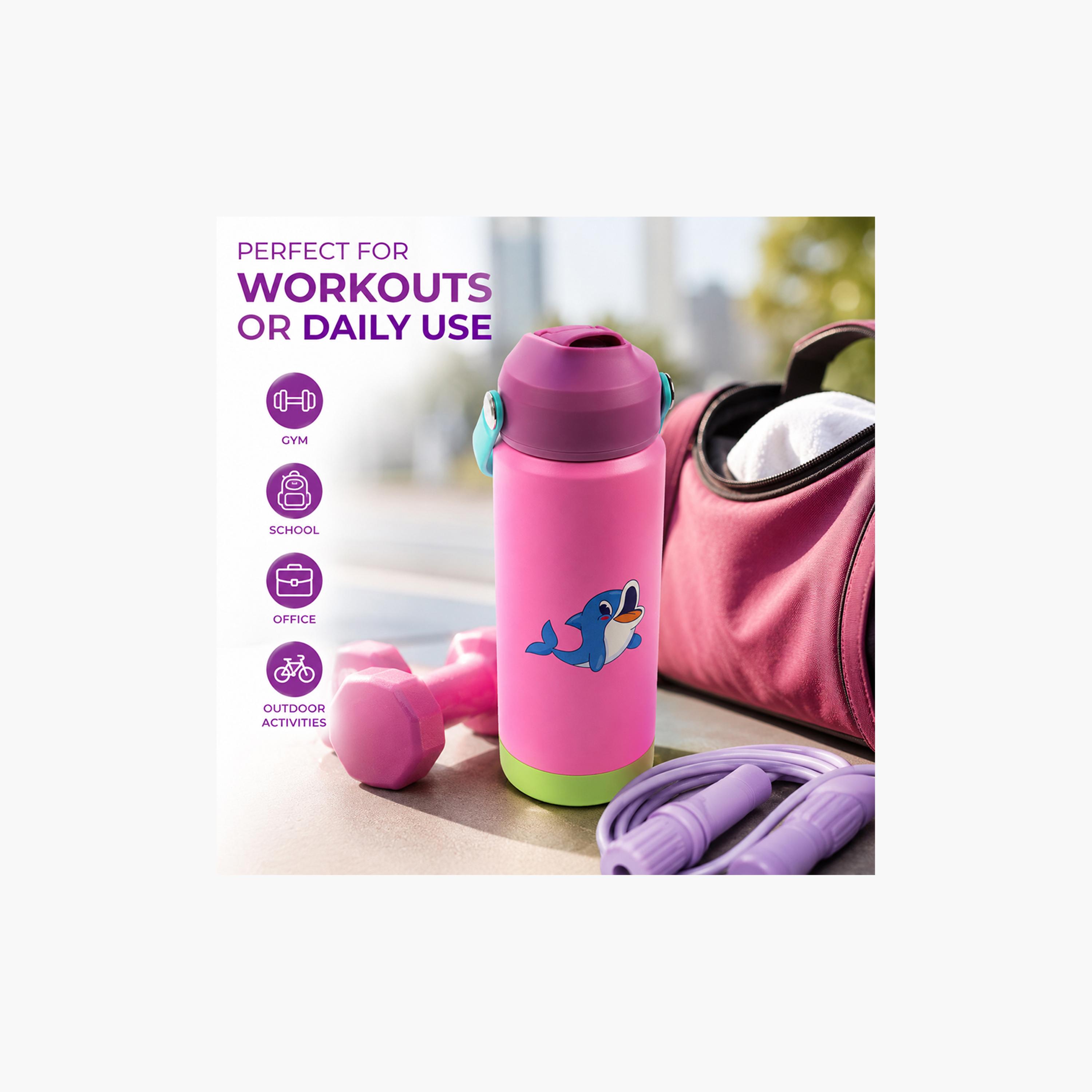 COCOBEE Leakproof Insulated Water Bottle with Soft Handle Grip - 500ml - Pink-school-waterbottles-image-6