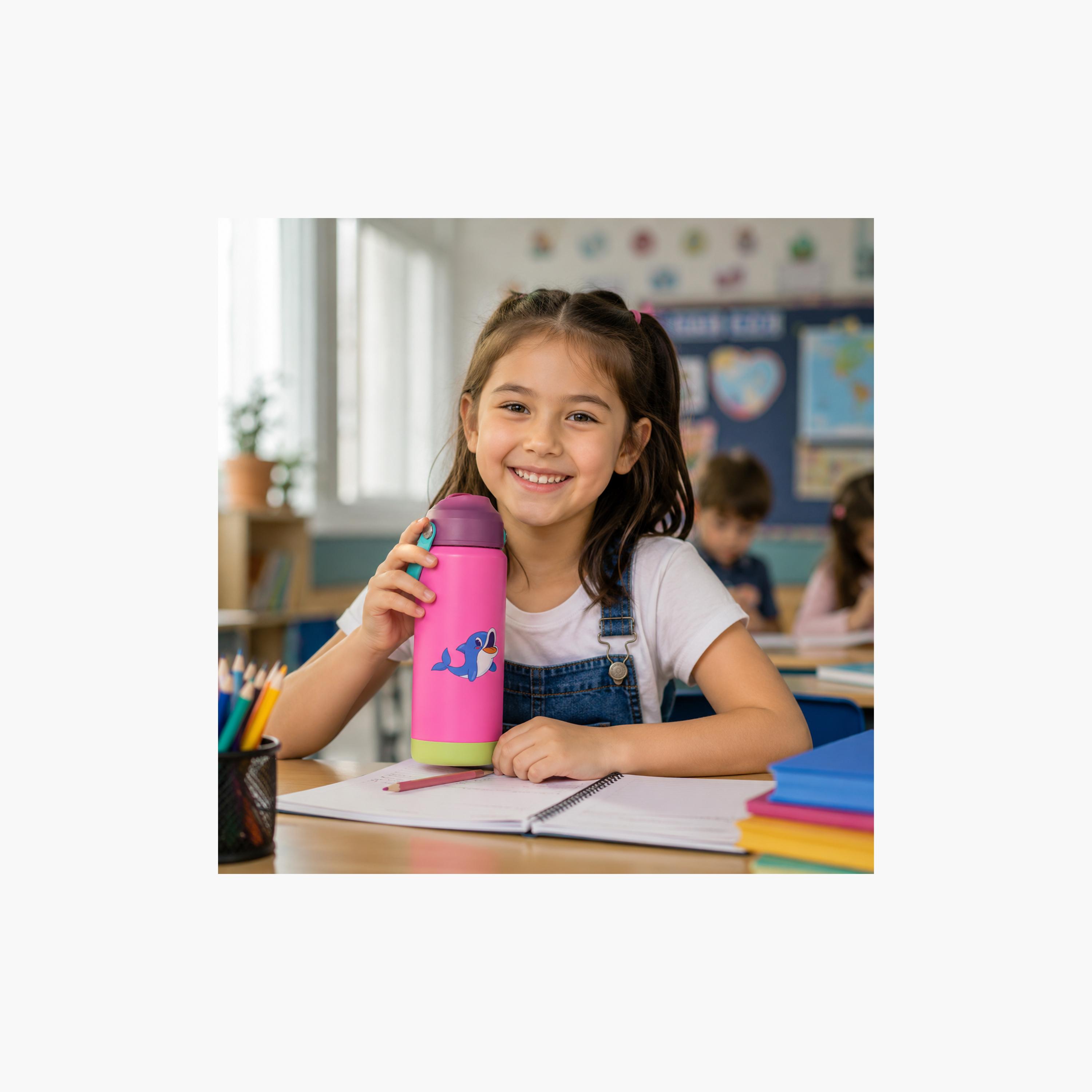 COCOBEE Leakproof Insulated Water Bottle with Soft Handle Grip - 500ml - Pink-school-waterbottles-image-7