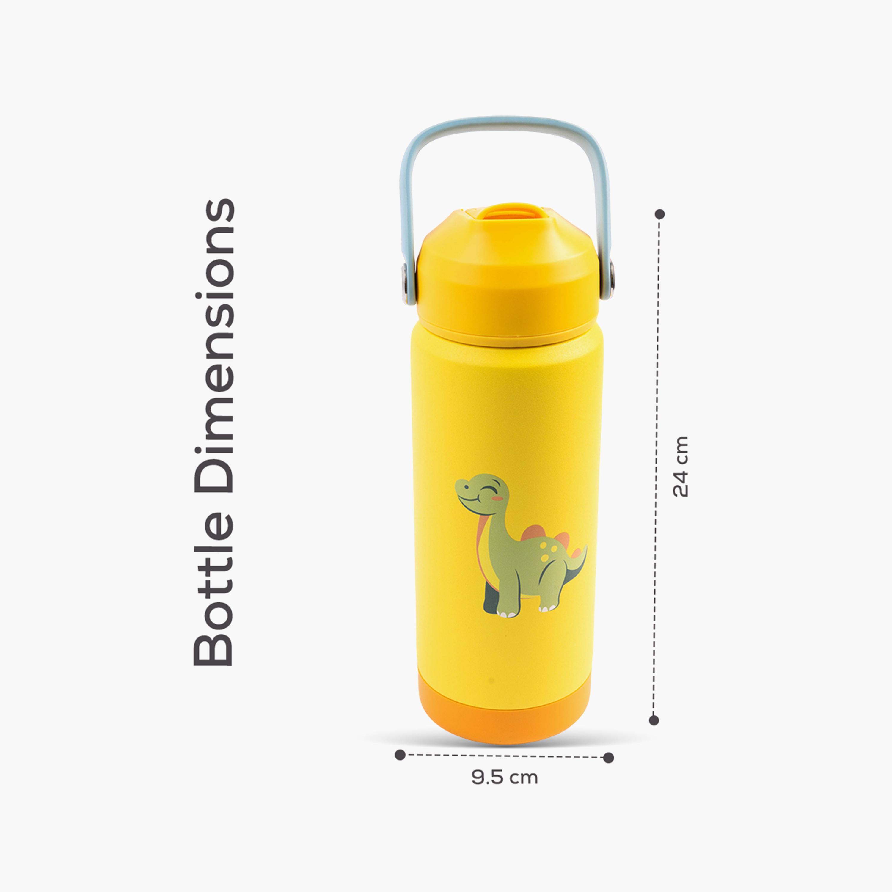 زجاجة ماء معزولة ومضادة للتسرب بمقبض ناعم من كوكوبي - 500 مل - أصفر-school-waterbottles-image-8