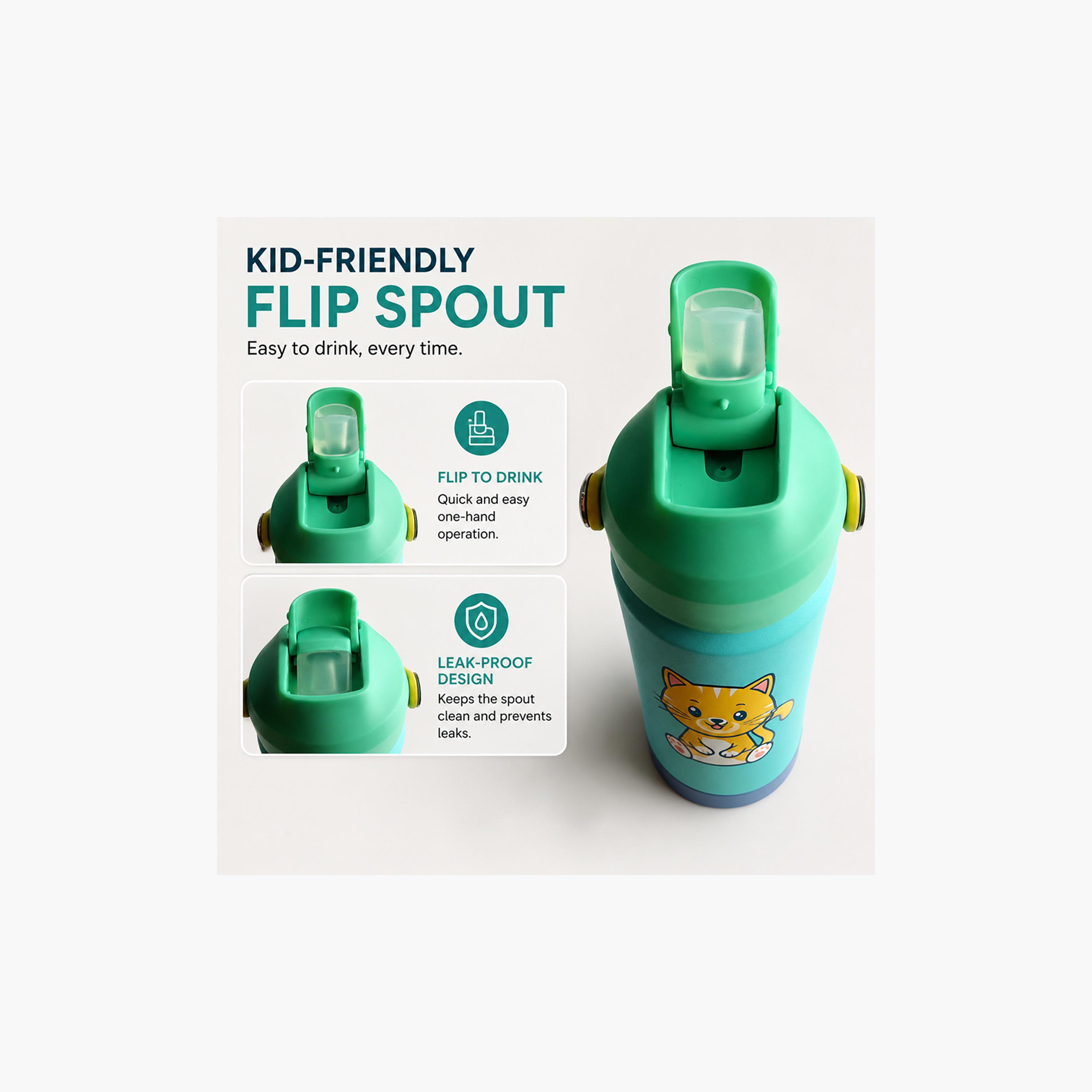 زجاجة ماء معزولة ومضادة للتسرب بمقبض ناعم من كوكوبي - 500 مل - أخضر-school-waterbottles-image-10