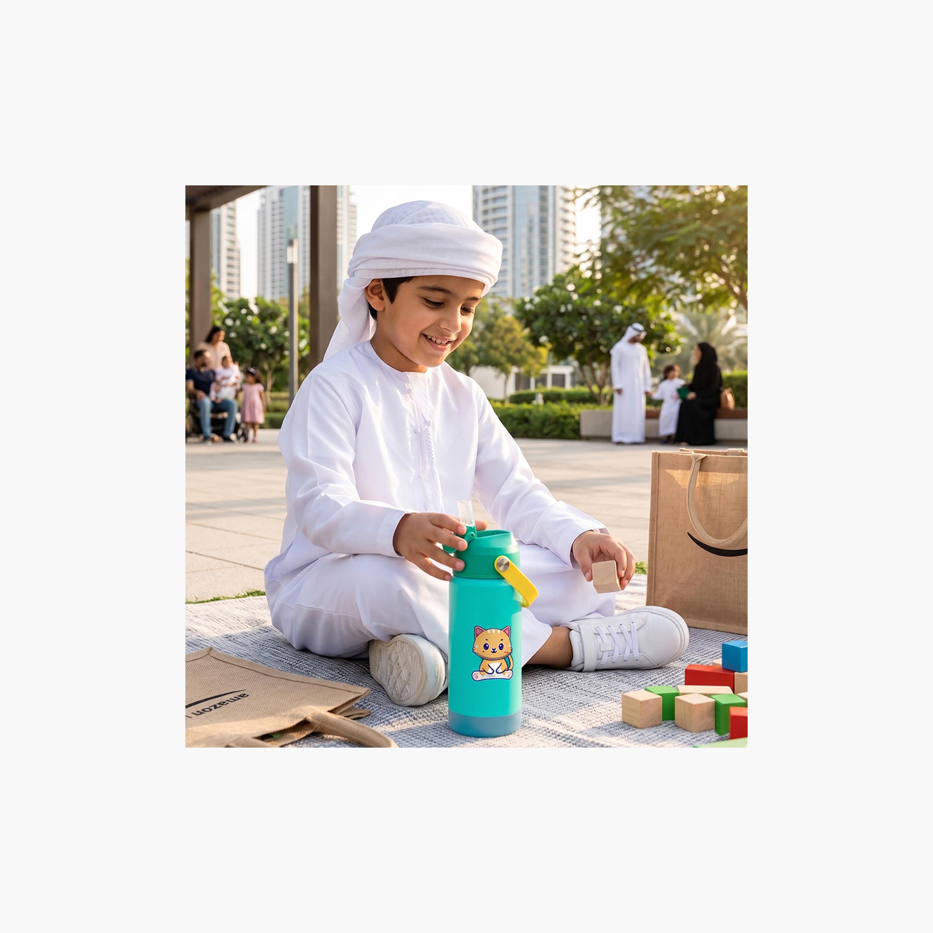 زجاجة ماء معزولة ومضادة للتسرب بمقبض ناعم من كوكوبي - 500 مل - أخضر-school-waterbottles-image-2