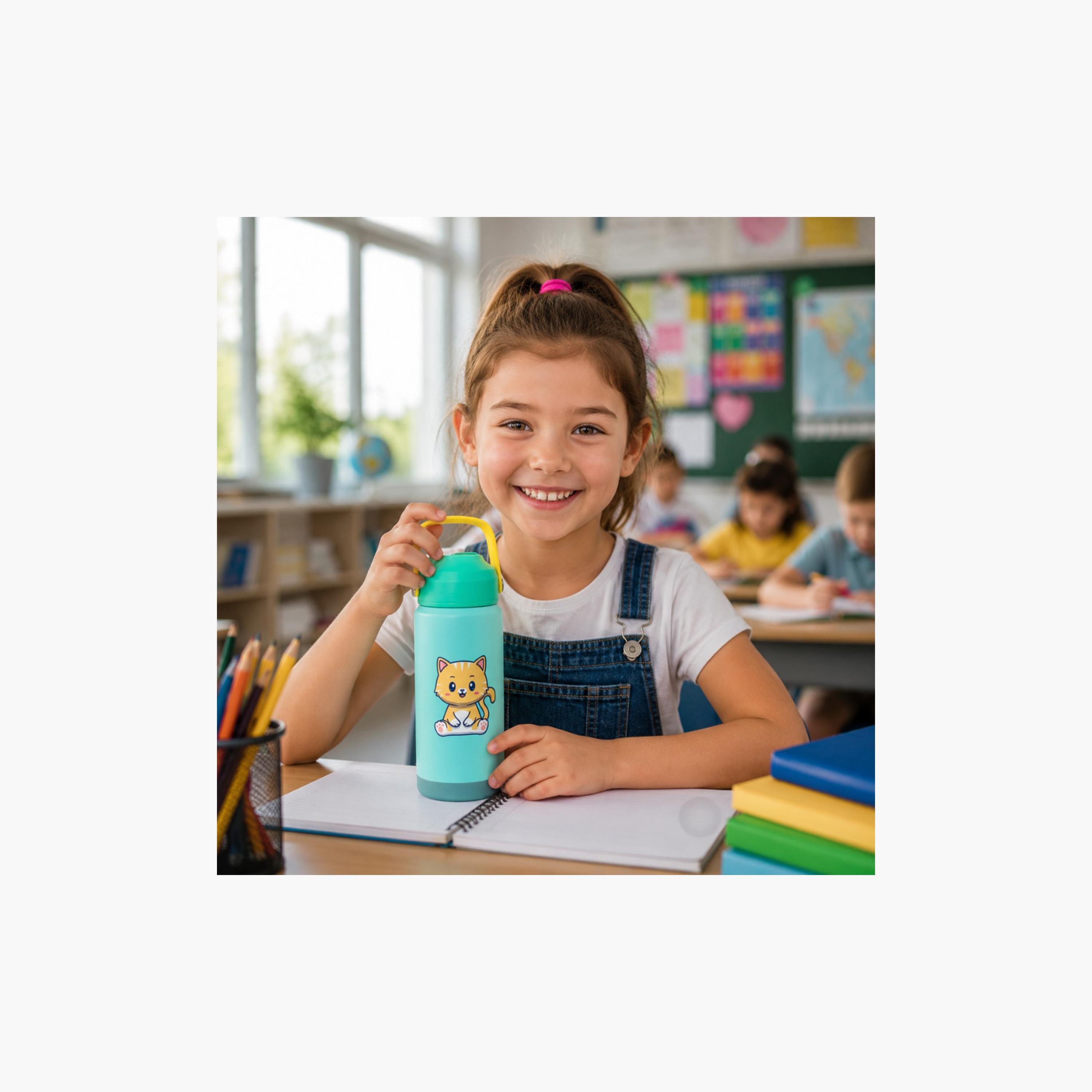 زجاجة ماء معزولة ومضادة للتسرب بمقبض ناعم من كوكوبي - 500 مل - أخضر-school-waterbottles-image-3