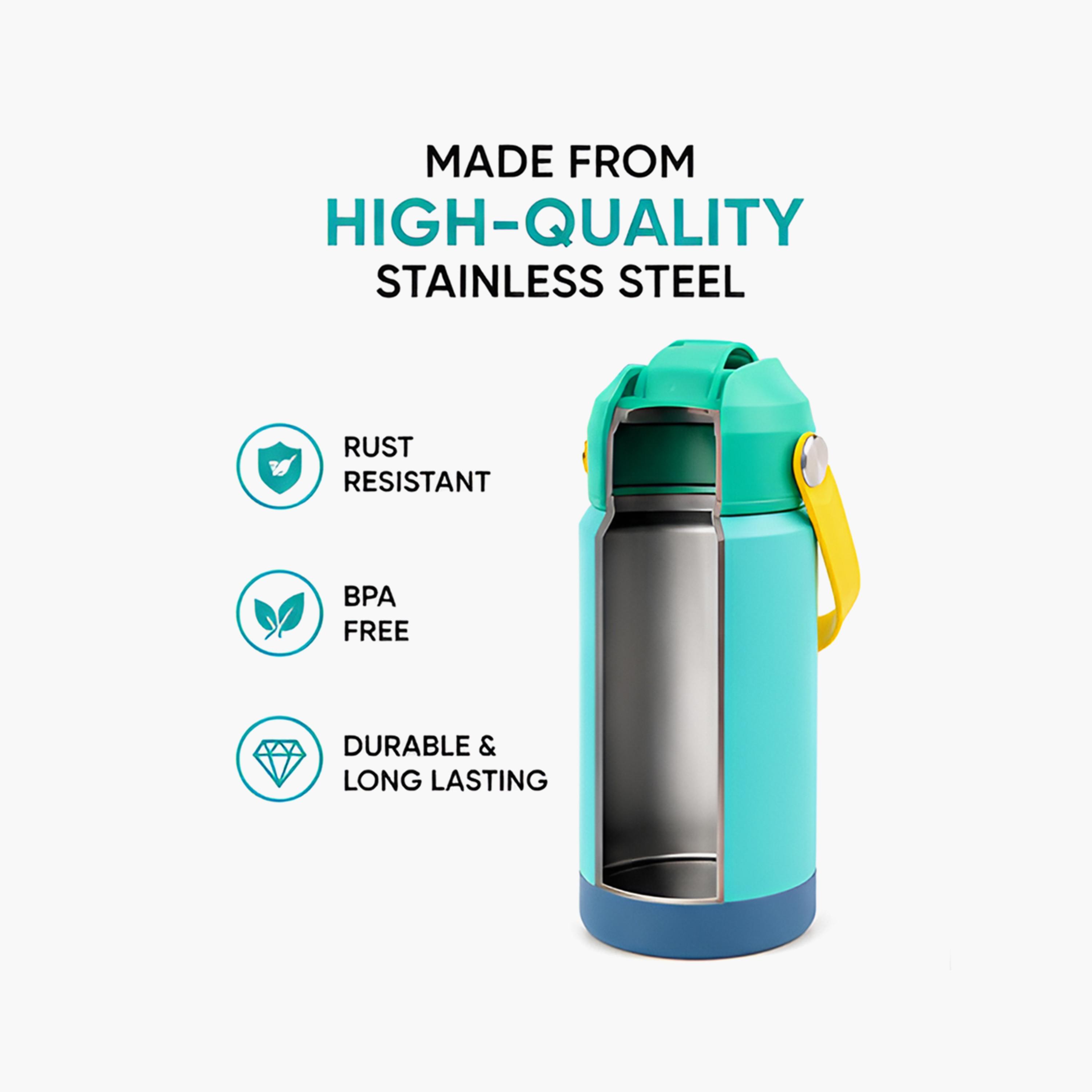 زجاجة ماء معزولة ومضادة للتسرب بمقبض ناعم من كوكوبي - 500 مل - أخضر-school-waterbottles-image-5