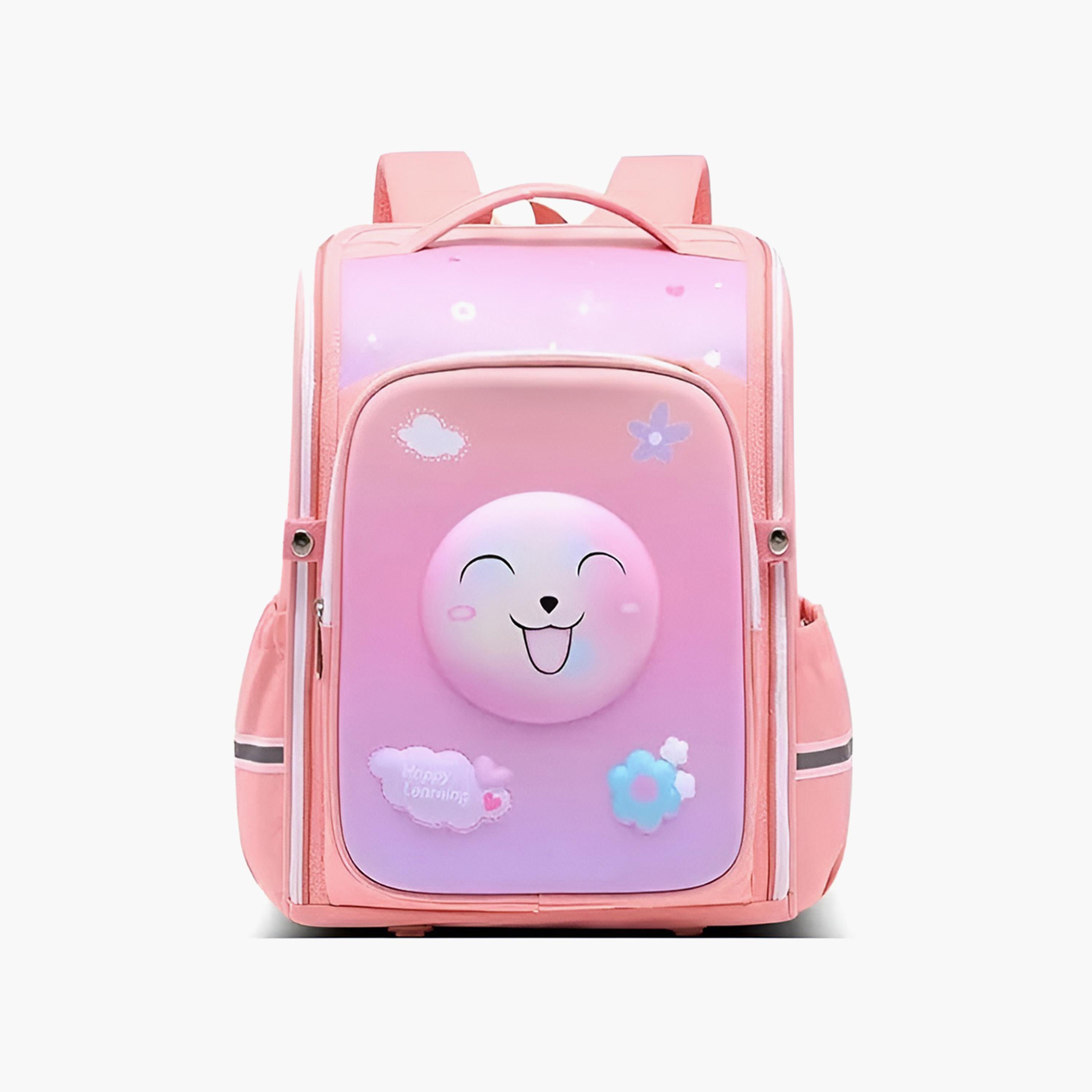 COCOBEE Cute Printed Backpack with Adjustable Shoulder Strap - 14.9 inches - Pink-school-bagsandbackpacks-backpacks-image-1