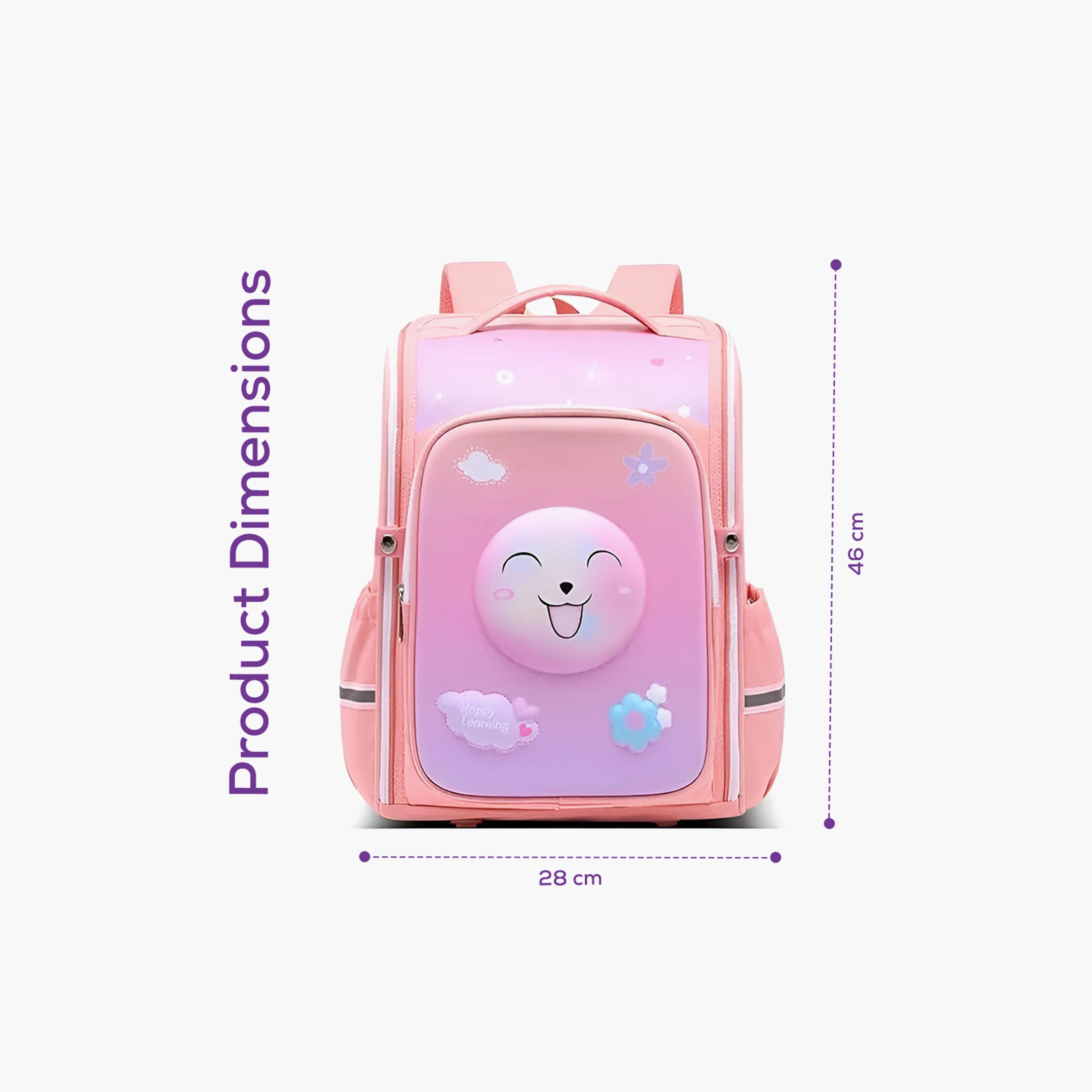 COCOBEE Cute Printed Backpack with Adjustable Shoulder Strap - 14.9 inches - Pink-school-bagsandbackpacks-backpacks-image-2