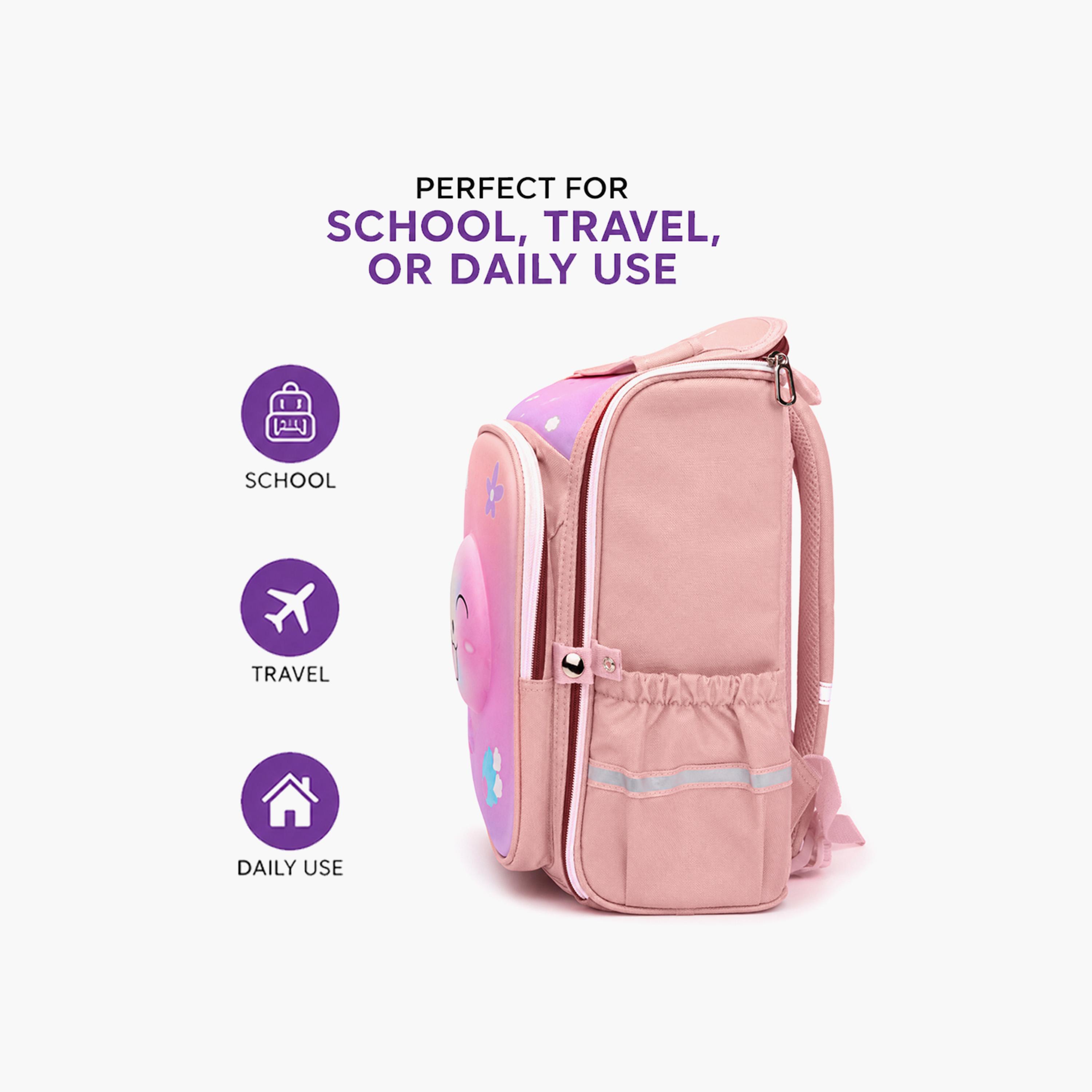 COCOBEE Cute Printed Backpack with Adjustable Shoulder Strap - 14.9 inches - Pink-school-bagsandbackpacks-backpacks-image-6
