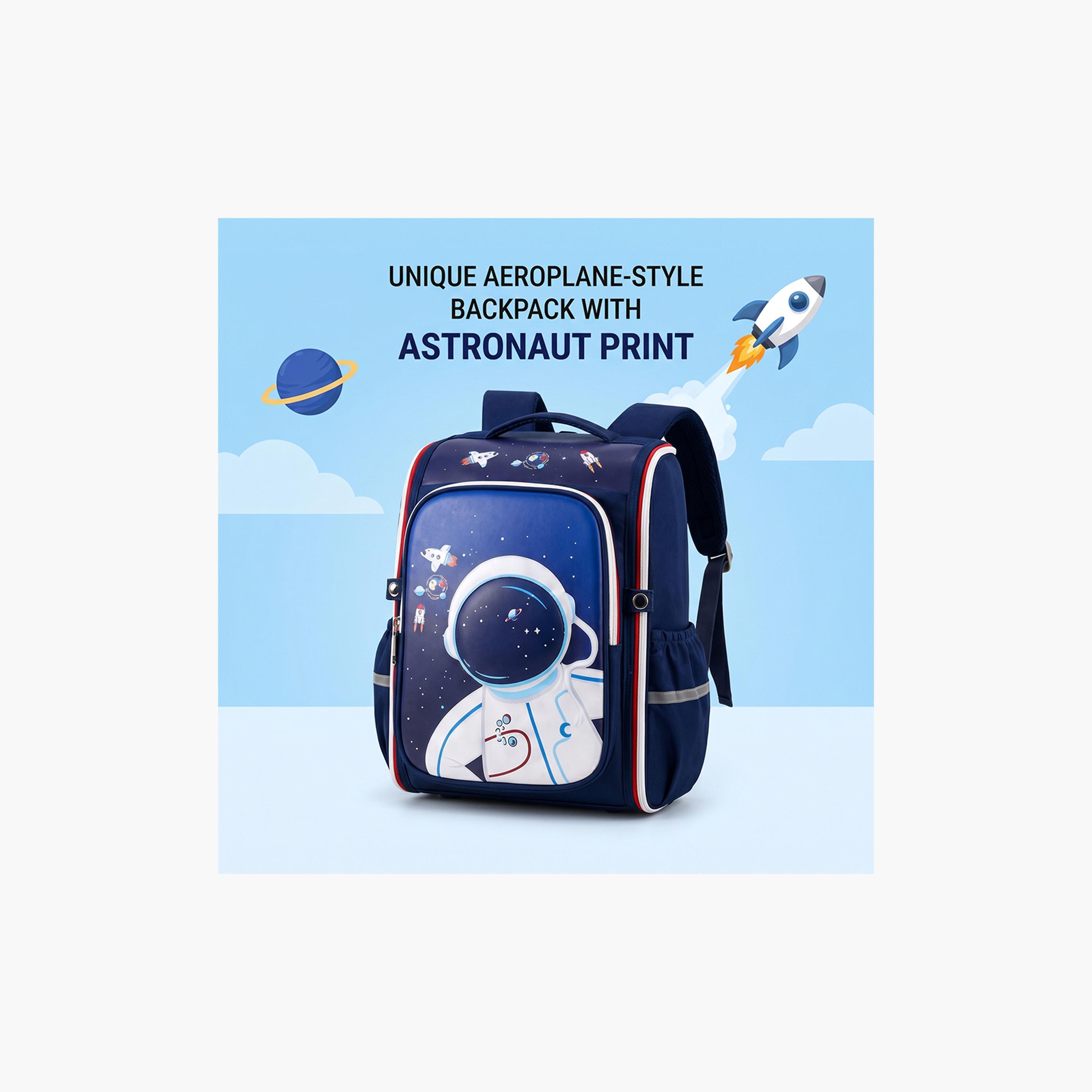 COCOBEE Astronaut Printed Backpack with Adjustable Shoulder Strap - 14.9 inches - Blue-school-bagsandbackpacks-backpacks-image-3