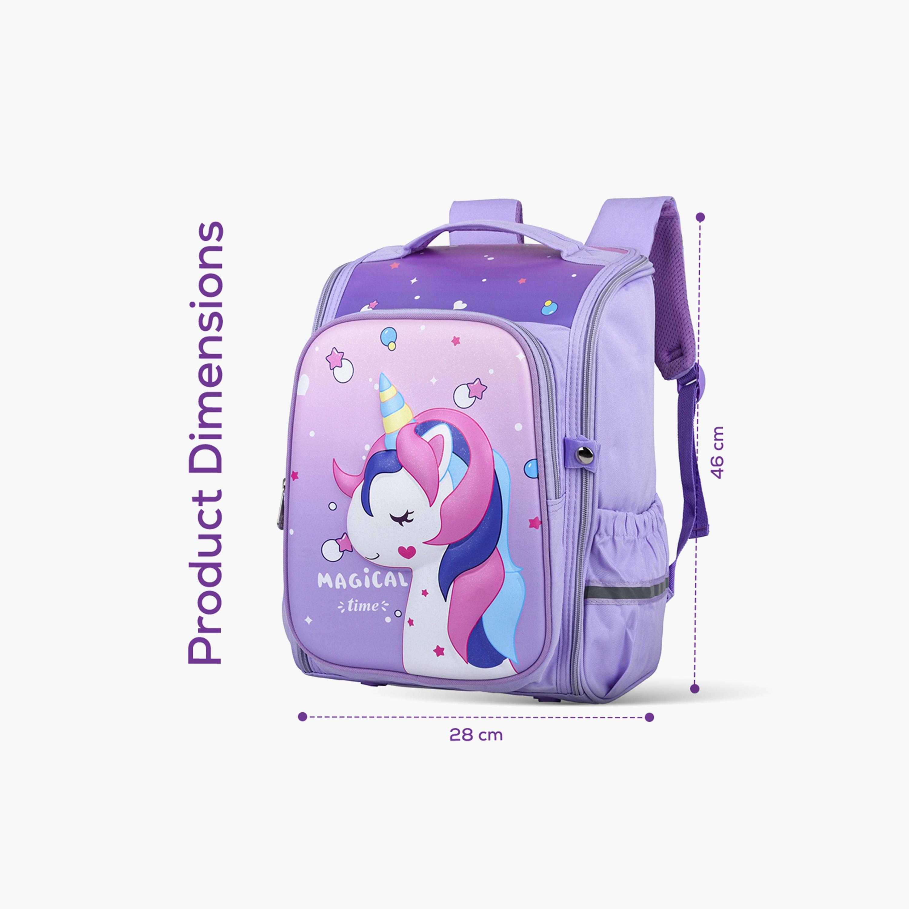COCOBEE Unicorn Printed Backpack with Adjustable Shoulder Strap - 15 inches - Purple-school-bagsandbackpacks-backpacks-image-10