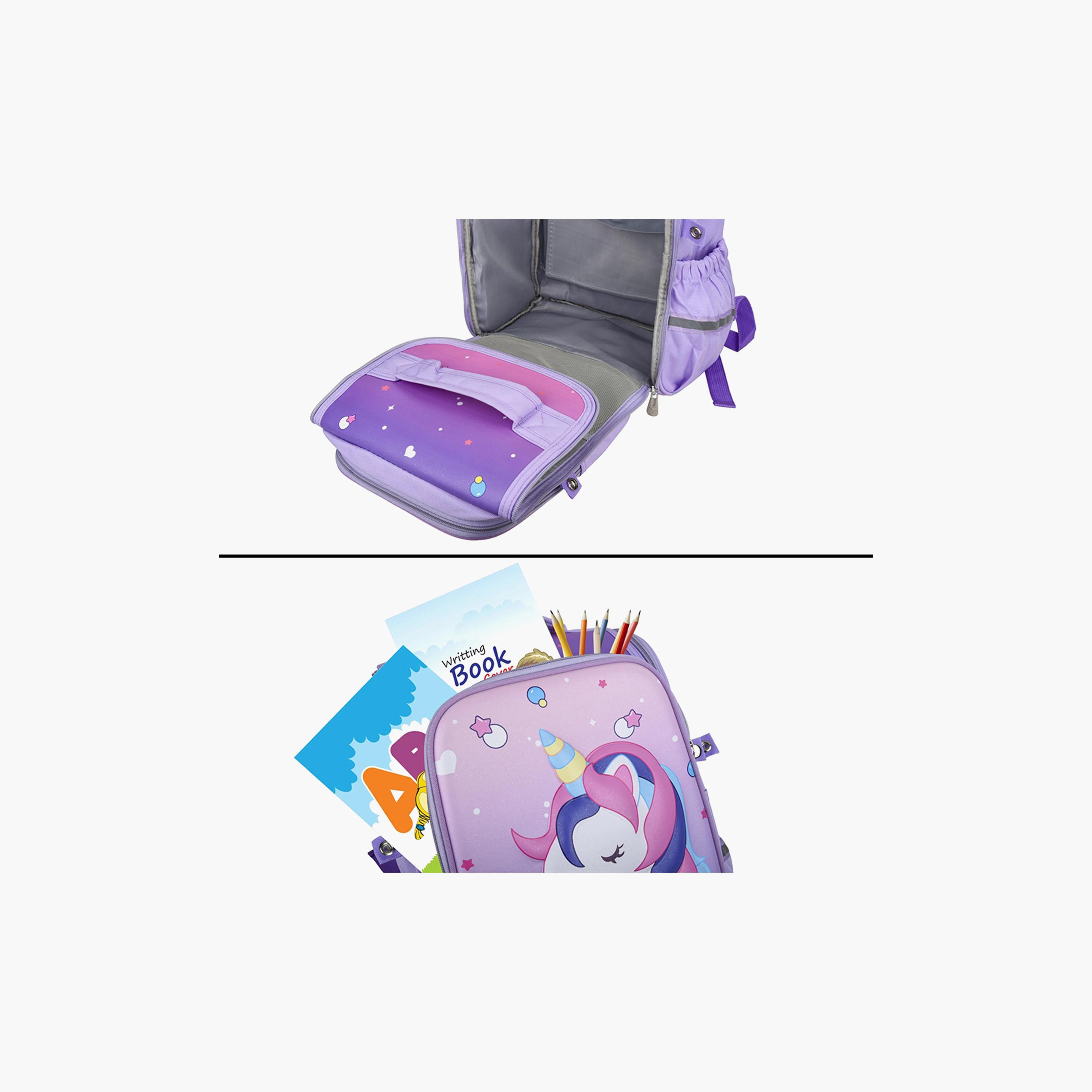 COCOBEE Unicorn Printed Backpack with Adjustable Shoulder Strap - 15 inches - Purple-school-bagsandbackpacks-backpacks-image-4