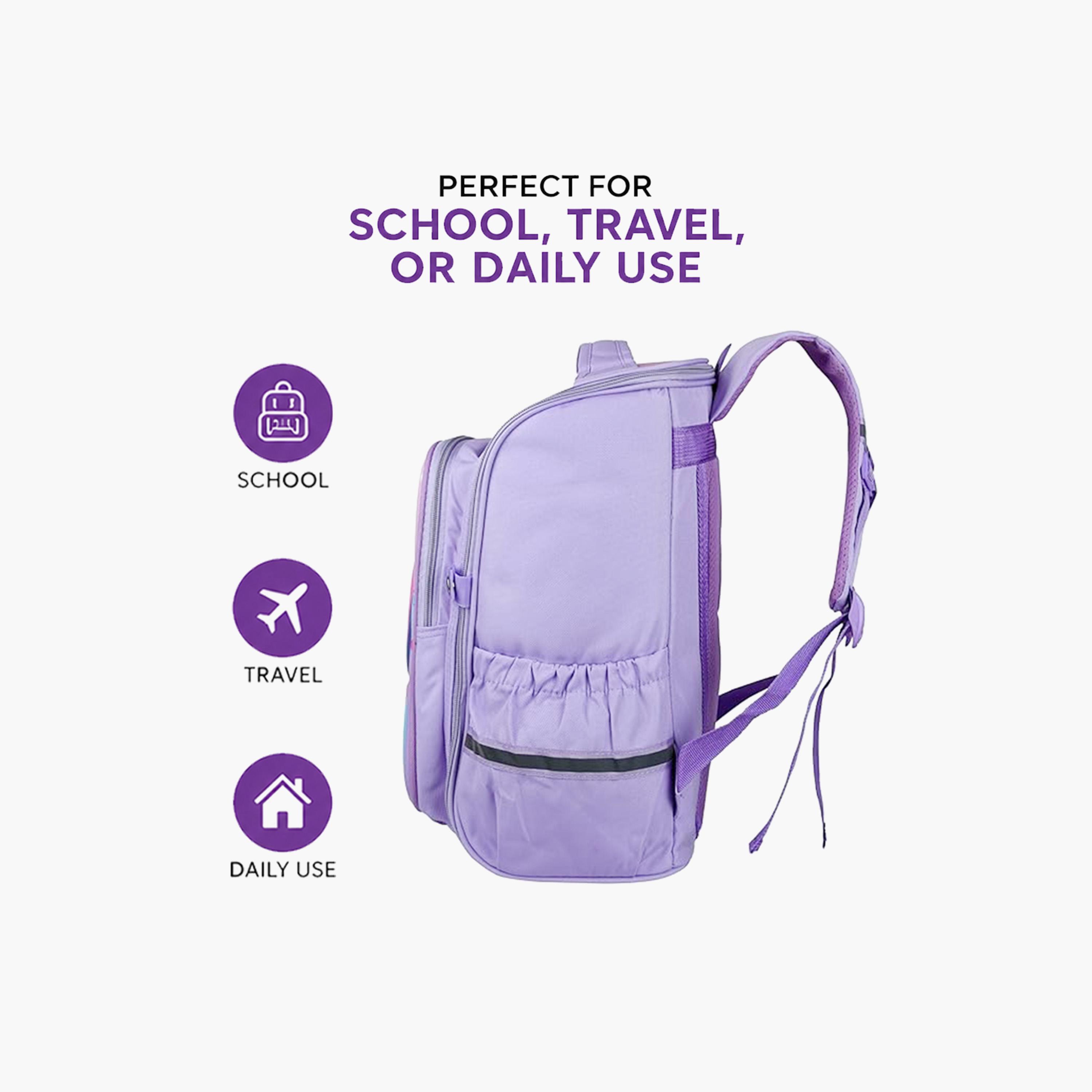 COCOBEE Unicorn Printed Backpack with Adjustable Shoulder Strap - 15 inches - Purple-school-bagsandbackpacks-backpacks-image-5