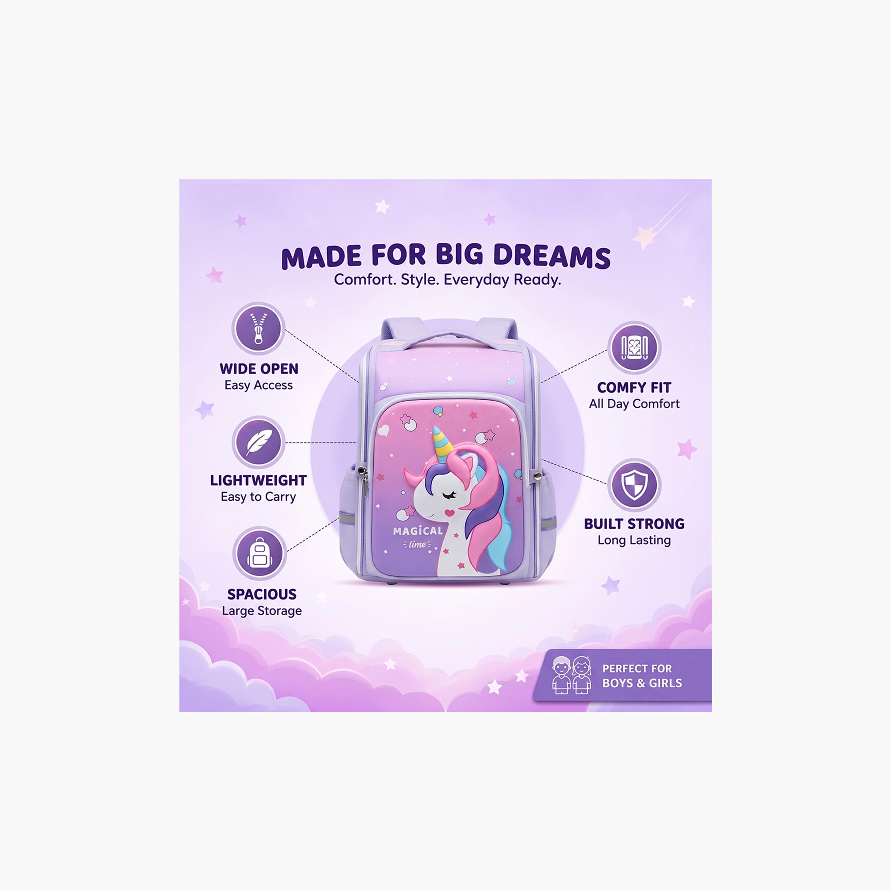 COCOBEE Unicorn Printed Backpack with Adjustable Shoulder Strap - 15 inches - Purple-school-bagsandbackpacks-backpacks-image-7