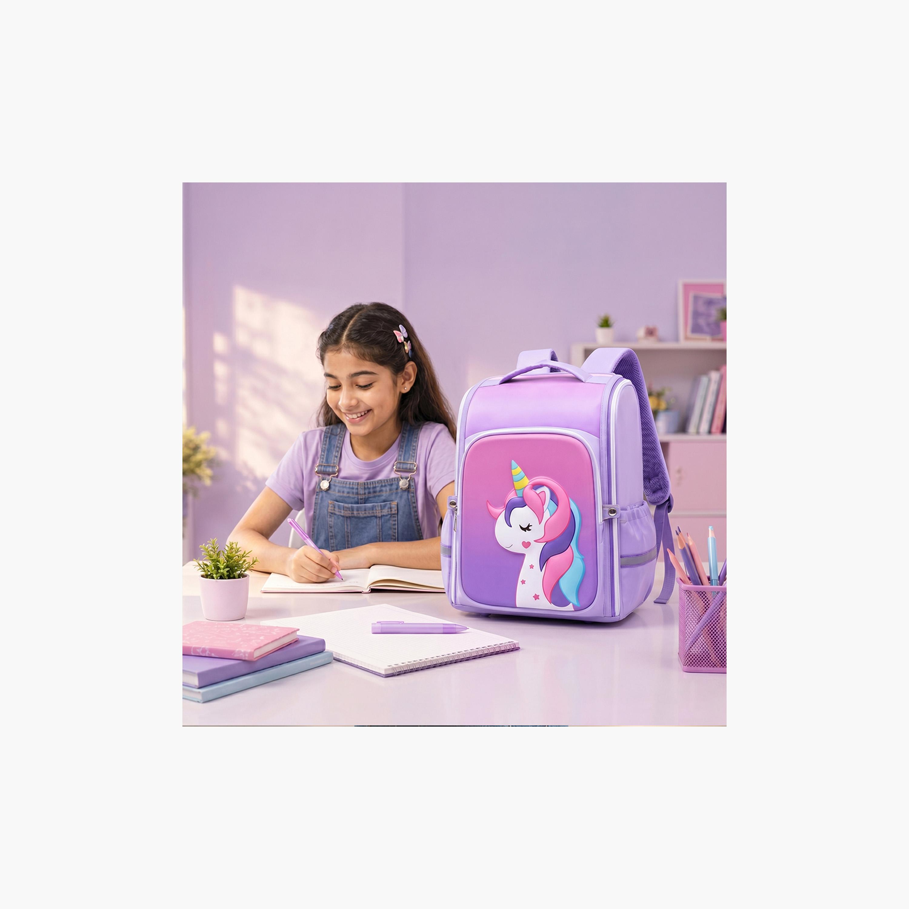 COCOBEE Unicorn Printed Backpack with Adjustable Shoulder Strap - 15 inches - Purple-school-bagsandbackpacks-backpacks-image-9