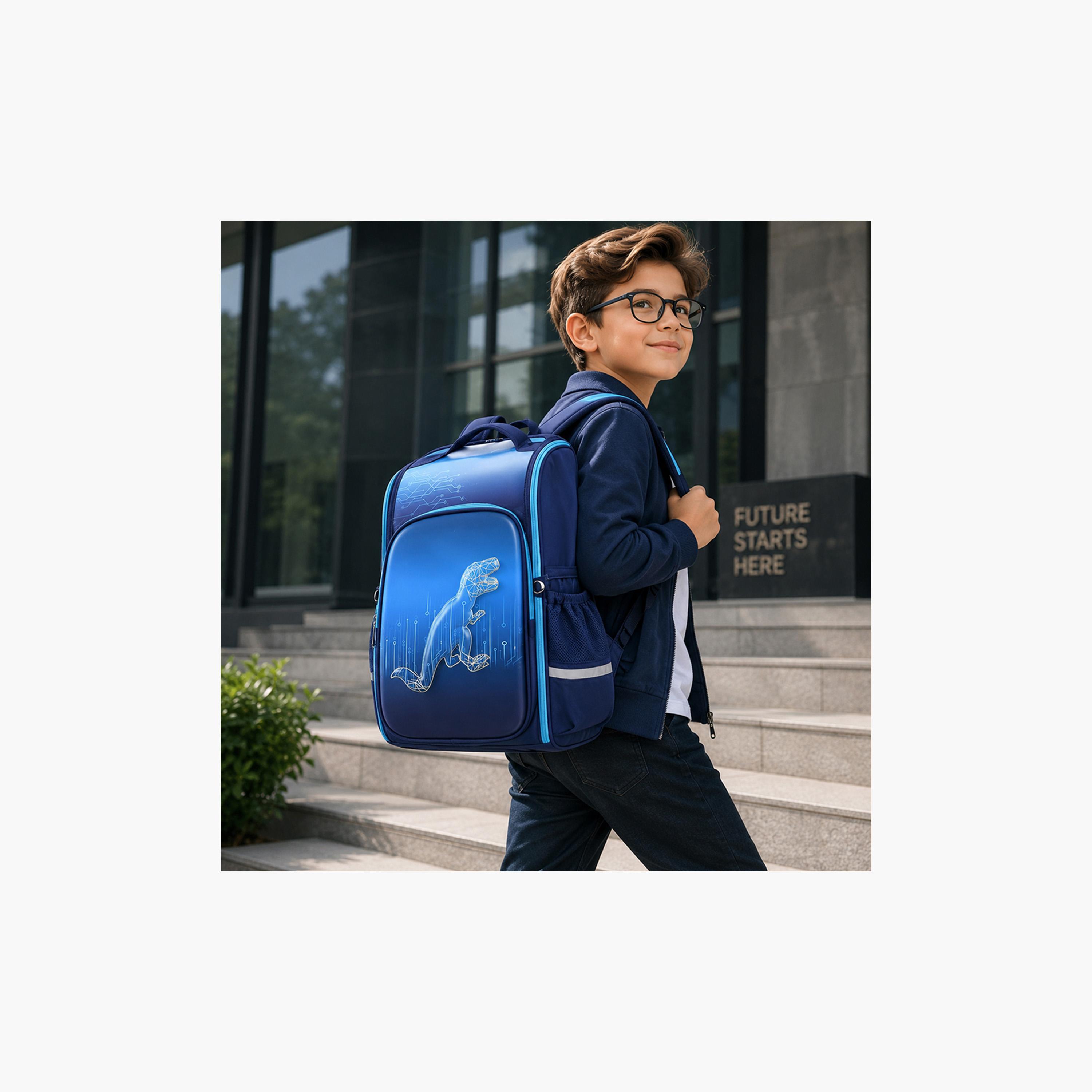 COCOBEE Dinosaur Printed Backpack - 14.9 inches - Blue-school-bagsandbackpacks-backpacks-image-10