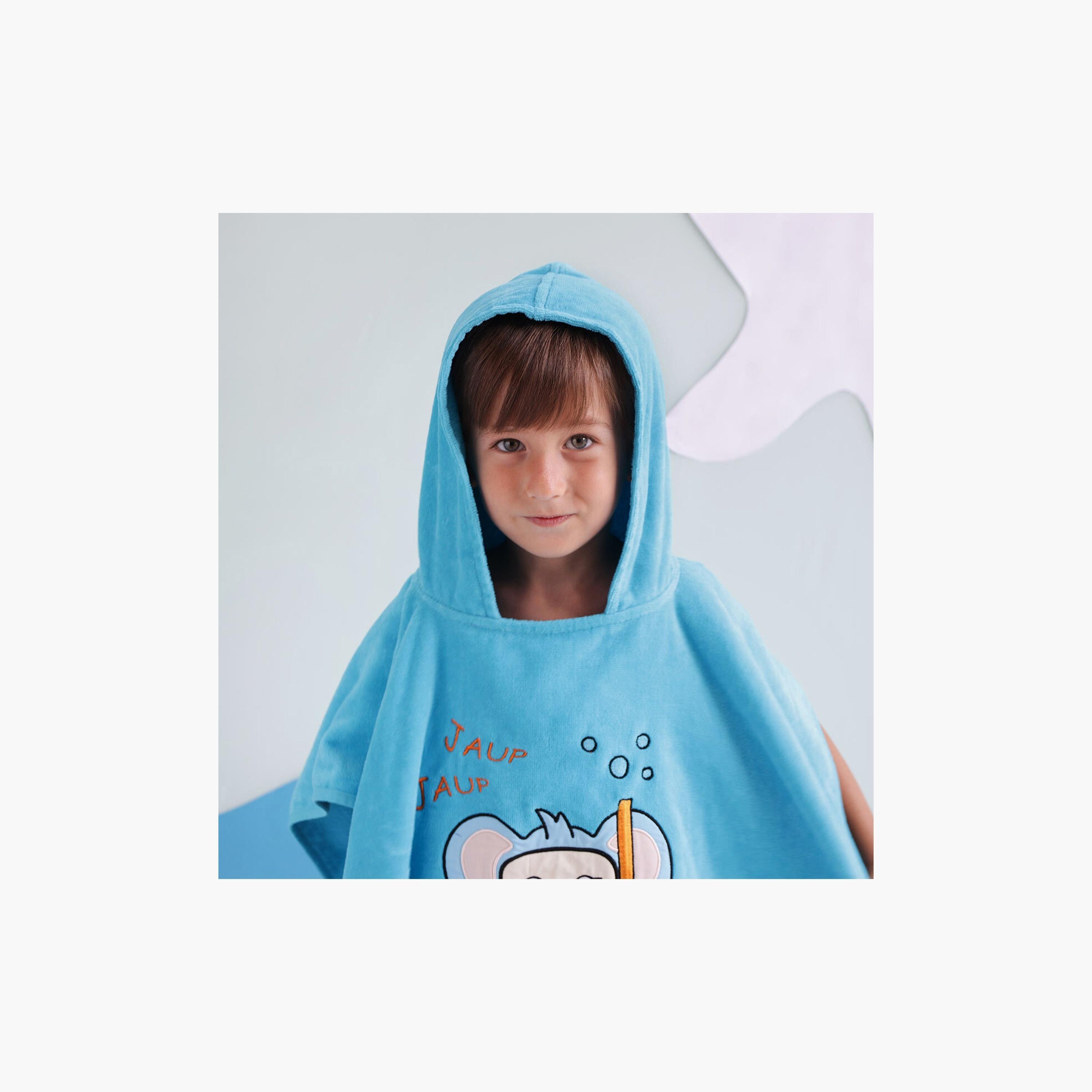 Biggdesign Cool Koala Printed Hooded Poncho - Blue-baby-bathandcare-towels-image-2