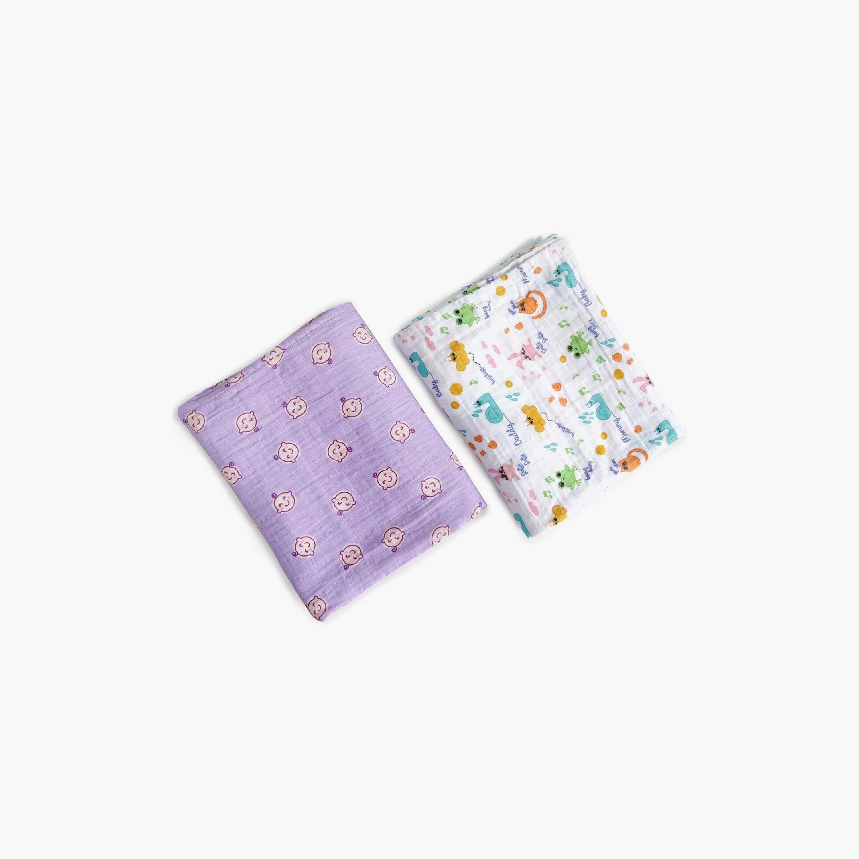 Biggdesign 2-Piece Friends Baby Printed Soft & Breathable Swaddle Blanket - Multicolour-baby-nursery-blanketsandswaddles-blanketsandquilts-image-1
