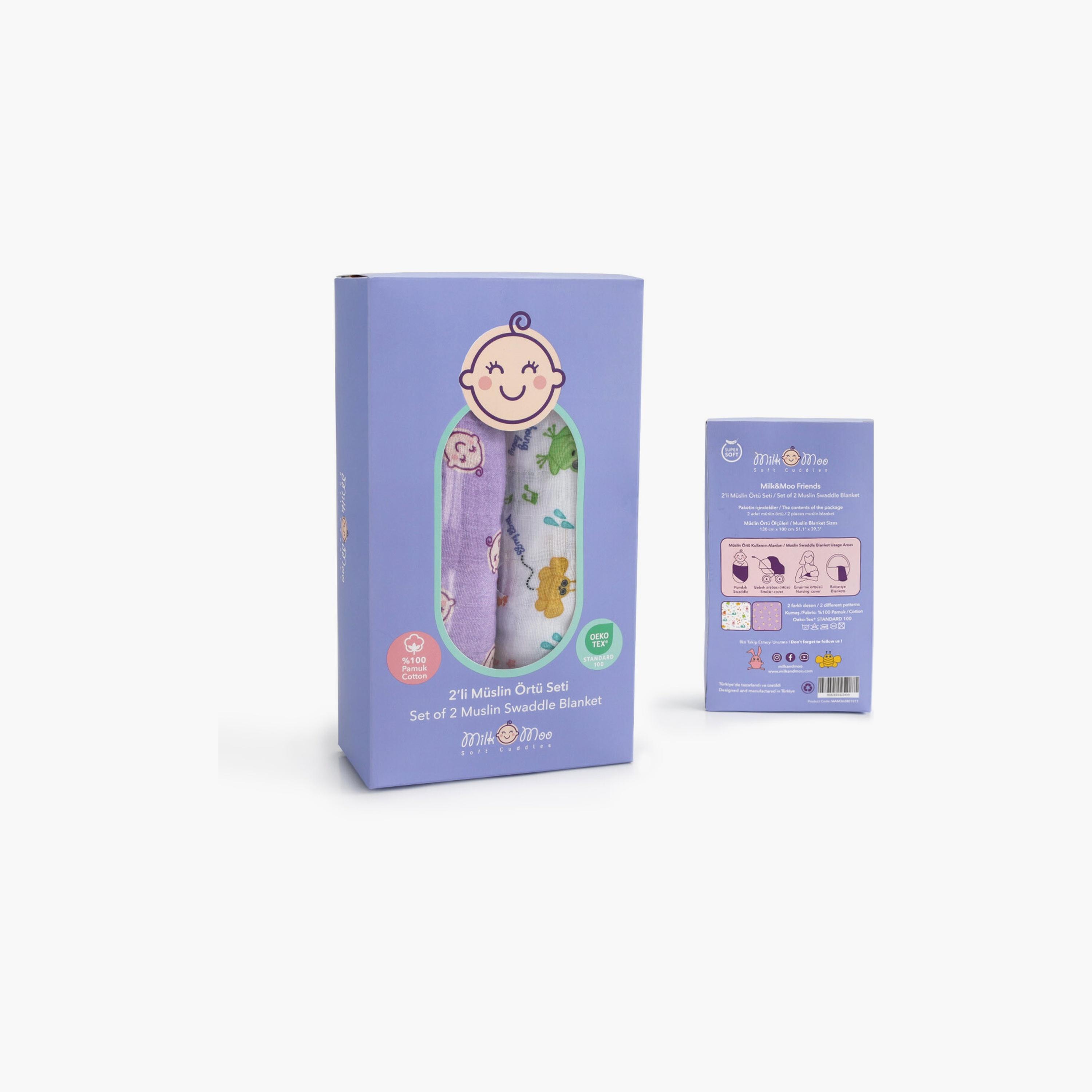 Biggdesign 2-Piece Friends Baby Printed Soft & Breathable Swaddle Blanket - Multicolour-baby-nursery-blanketsandswaddles-blanketsandquilts-image-4