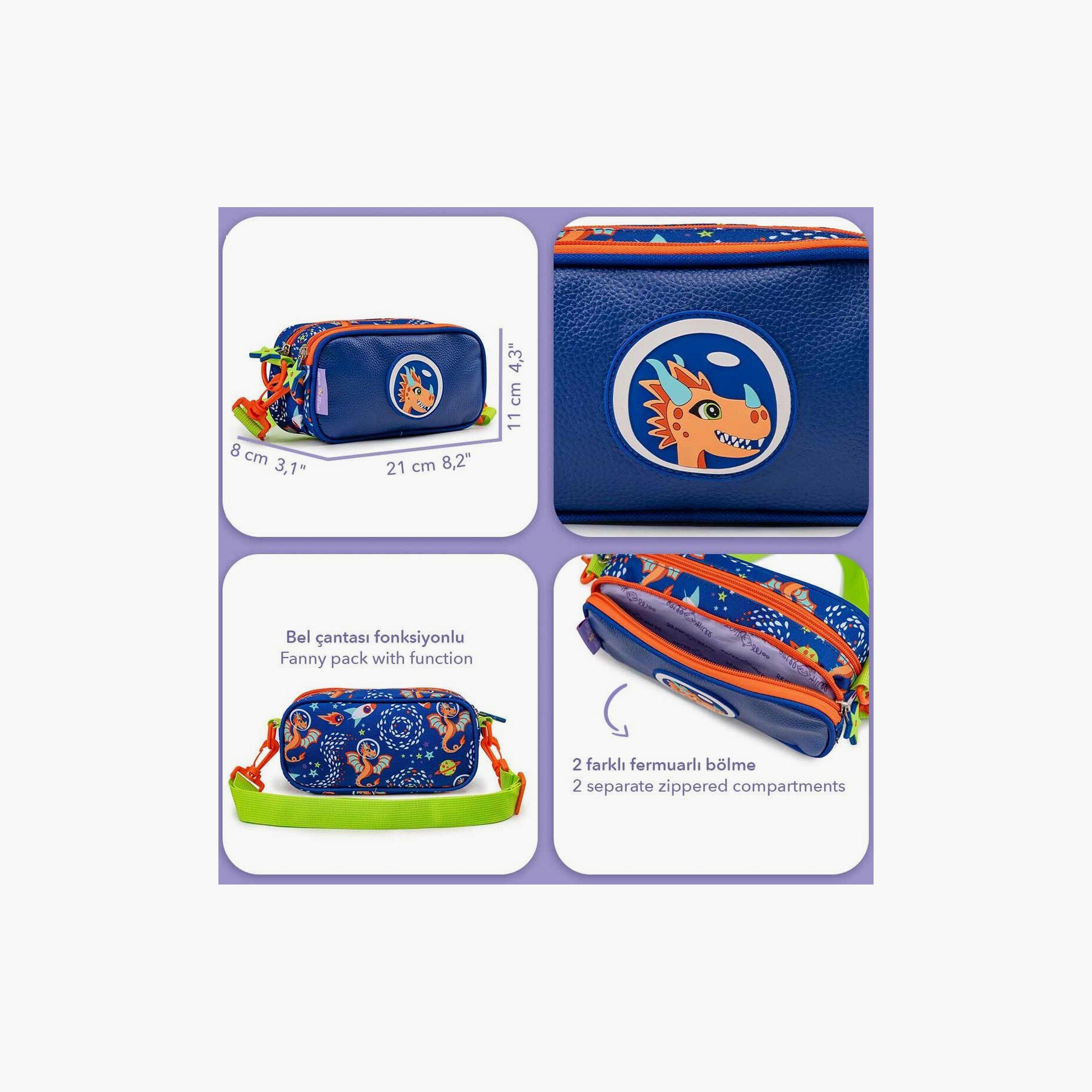 Biggdesign Ponix Printed Fanny Pack Featured Pencil Case - Blue-school-stationery-pencilcases-image-6