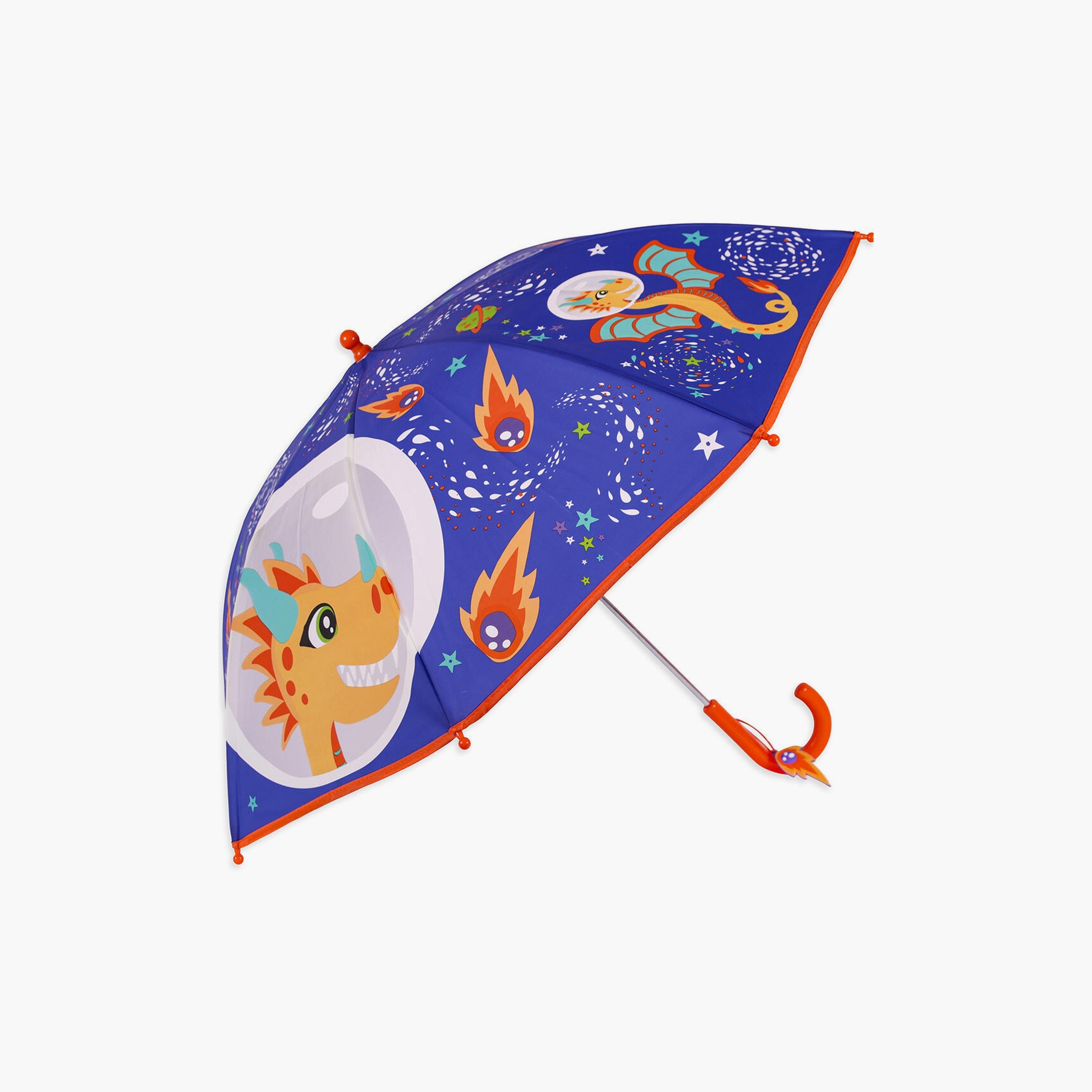 Biggdesign Milkyway Ponix Printed 8 Ribs Folding Umbrella - Blue-baby-gear-travelaccessories-image-1