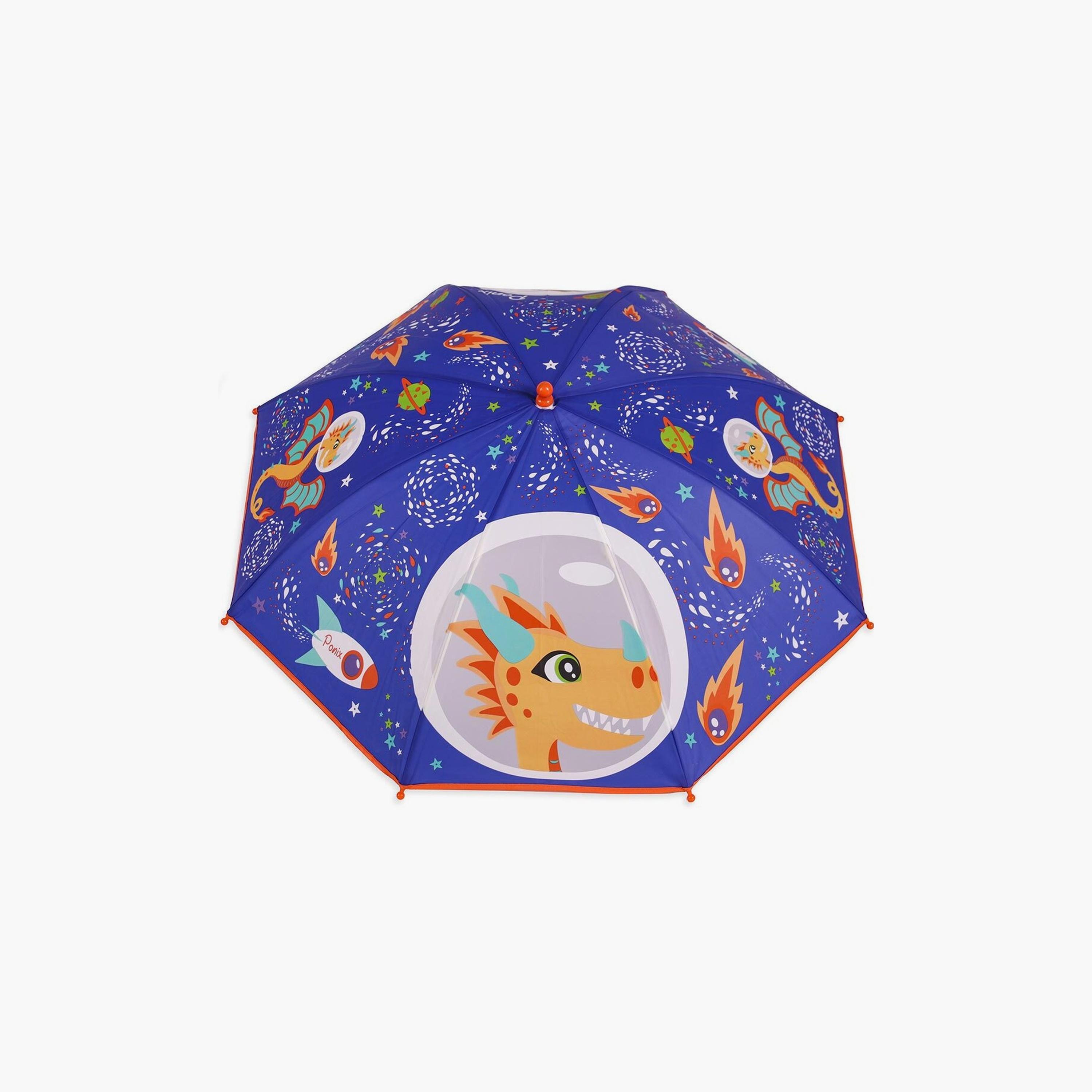 Biggdesign Milkyway Ponix Printed 8 Ribs Folding Umbrella - Blue-baby-gear-travelaccessories-image-2