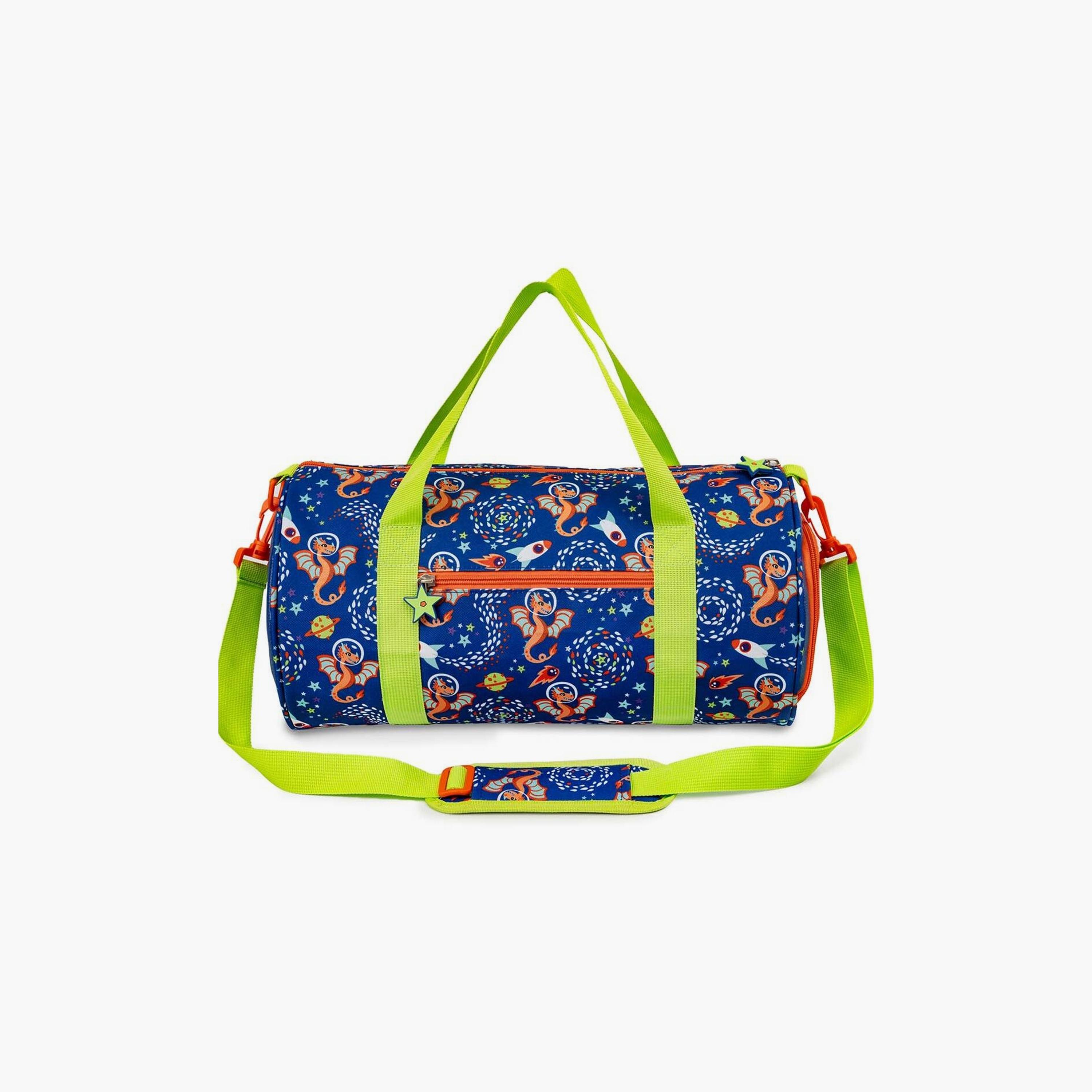 Biggdesign Ponix Printed Duffle Bag with Adjustable Strap & Shoe Compartment- Blue-school-bagsandbackpacks-backpacks-image-2