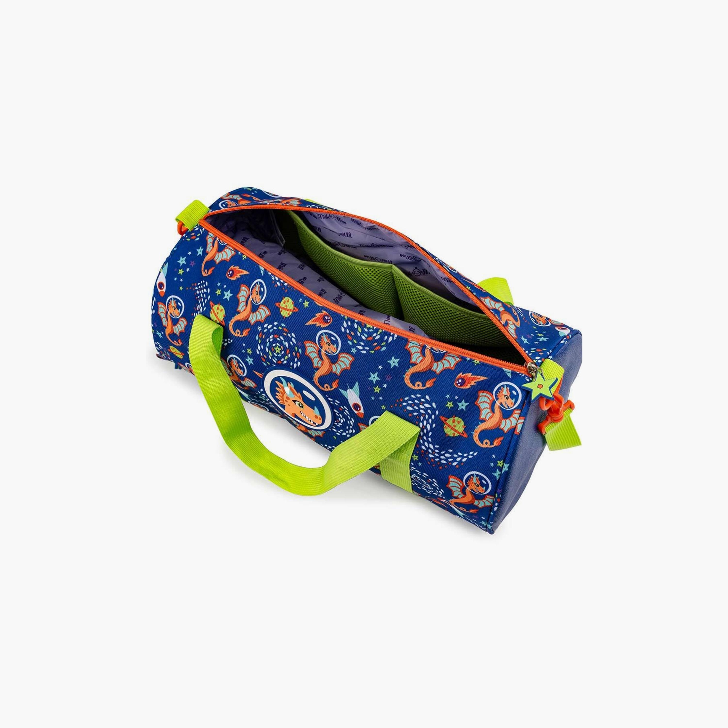 Biggdesign Ponix Printed Duffle Bag with Adjustable Strap & Shoe Compartment- Blue-school-bagsandbackpacks-backpacks-image-3
