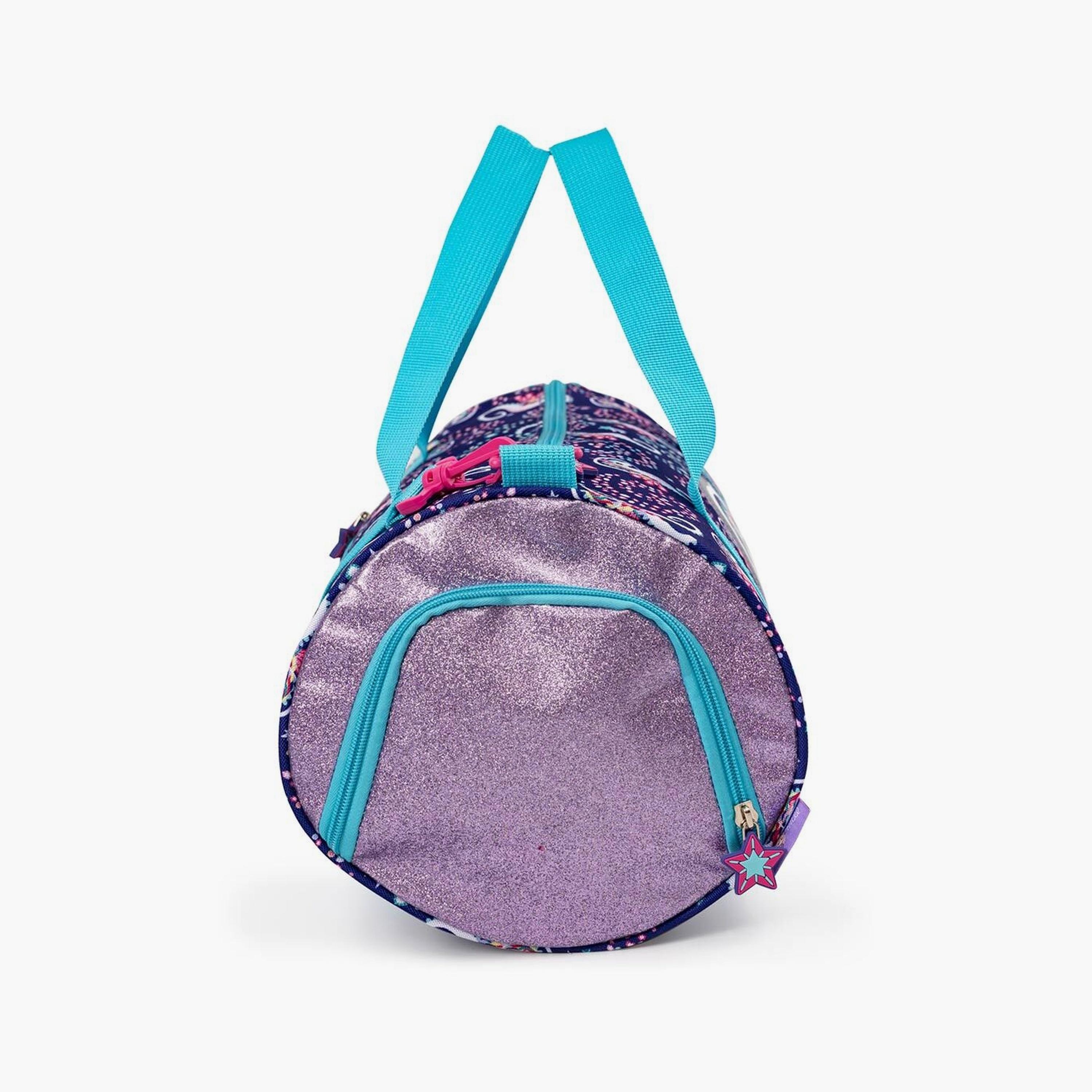 Biggdesign Ayris Printed Duffle Bag with Adjustable Strap & Shoe Compartment - Blue-school-bagsandbackpacks-backpacks-image-4