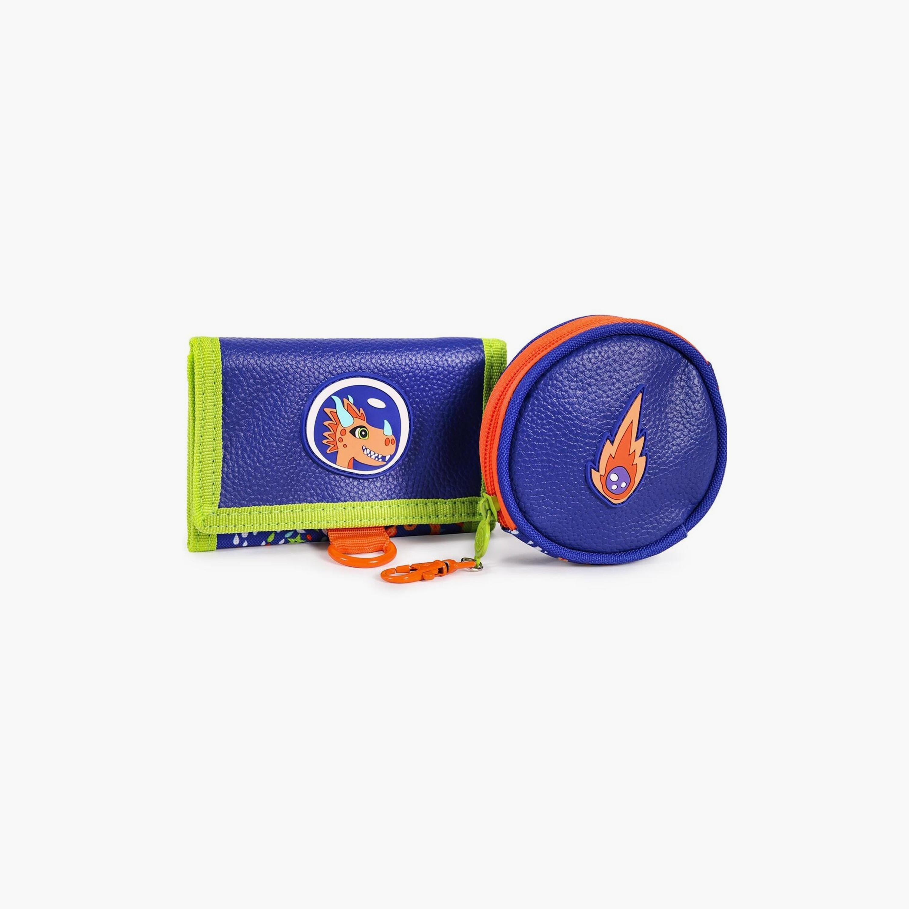 Biggdesign 2-Piece Ponix Printed Wallet & Coin Purse - Blue-school-stationery-pencilcases-image-1