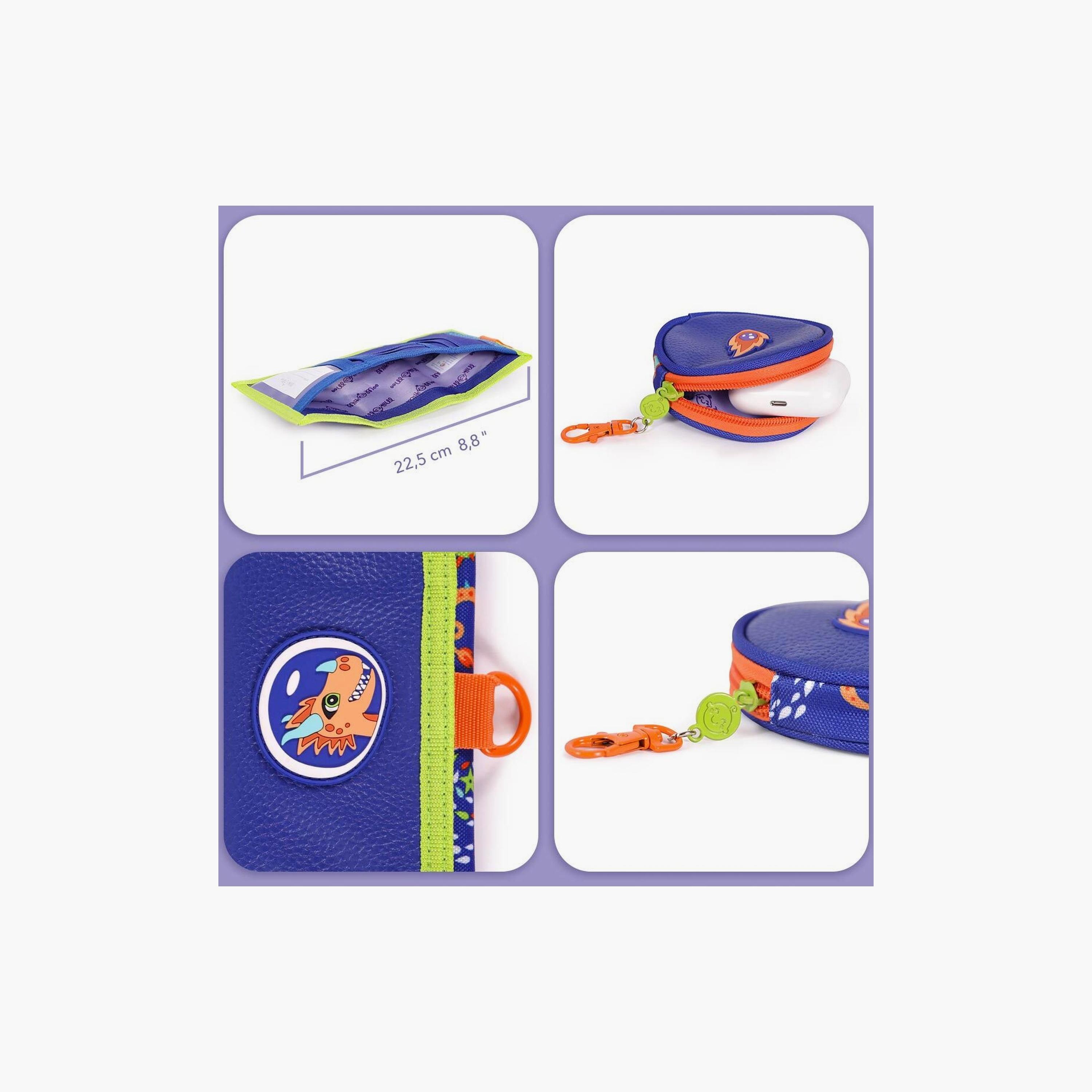 Biggdesign 2-Piece Ponix Printed Wallet & Coin Purse - Blue-school-stationery-pencilcases-image-7