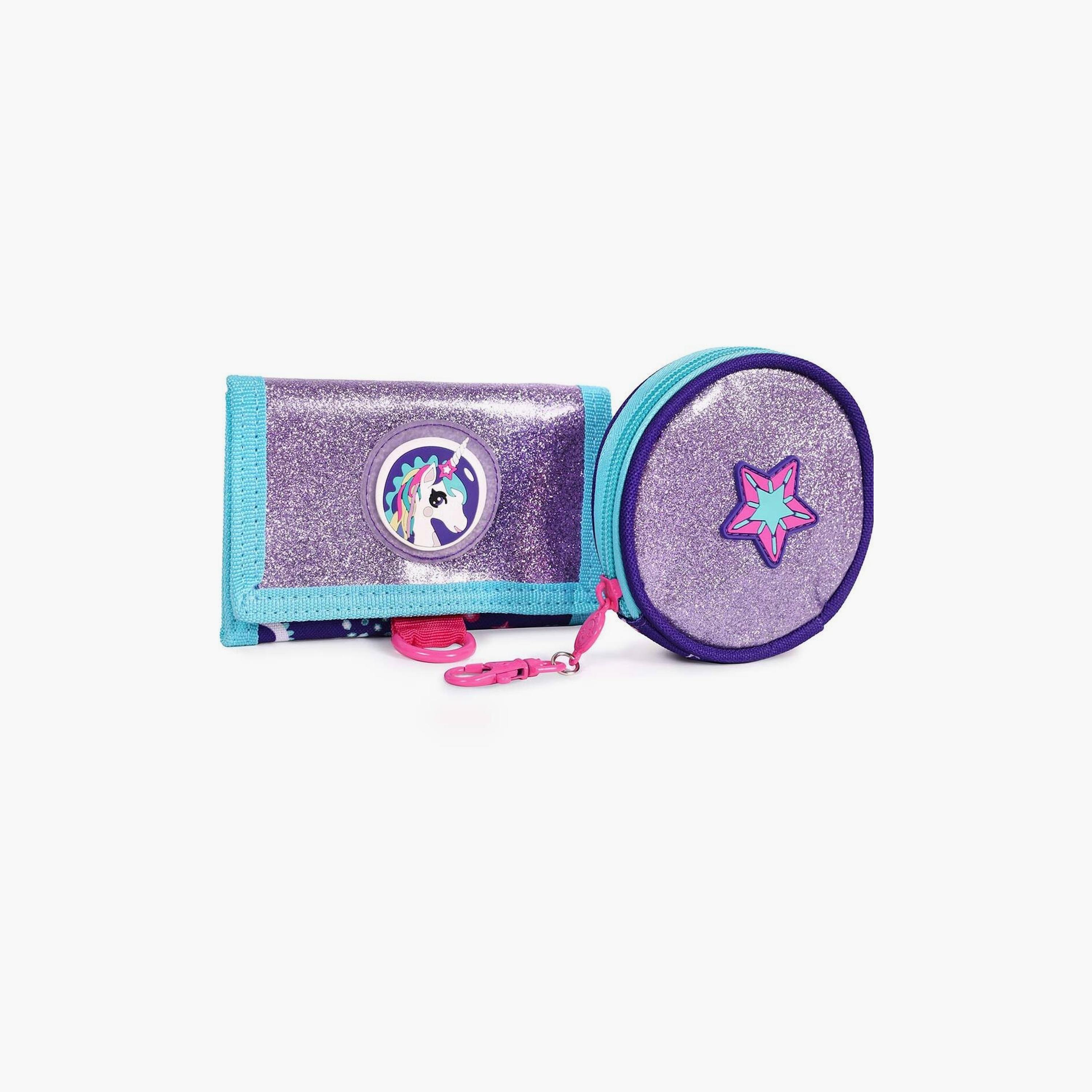 Biggdesign 2-Piece Ayris Printed Wallet & Coin Purse - Purple-school-stationery-pencilcases-image-1