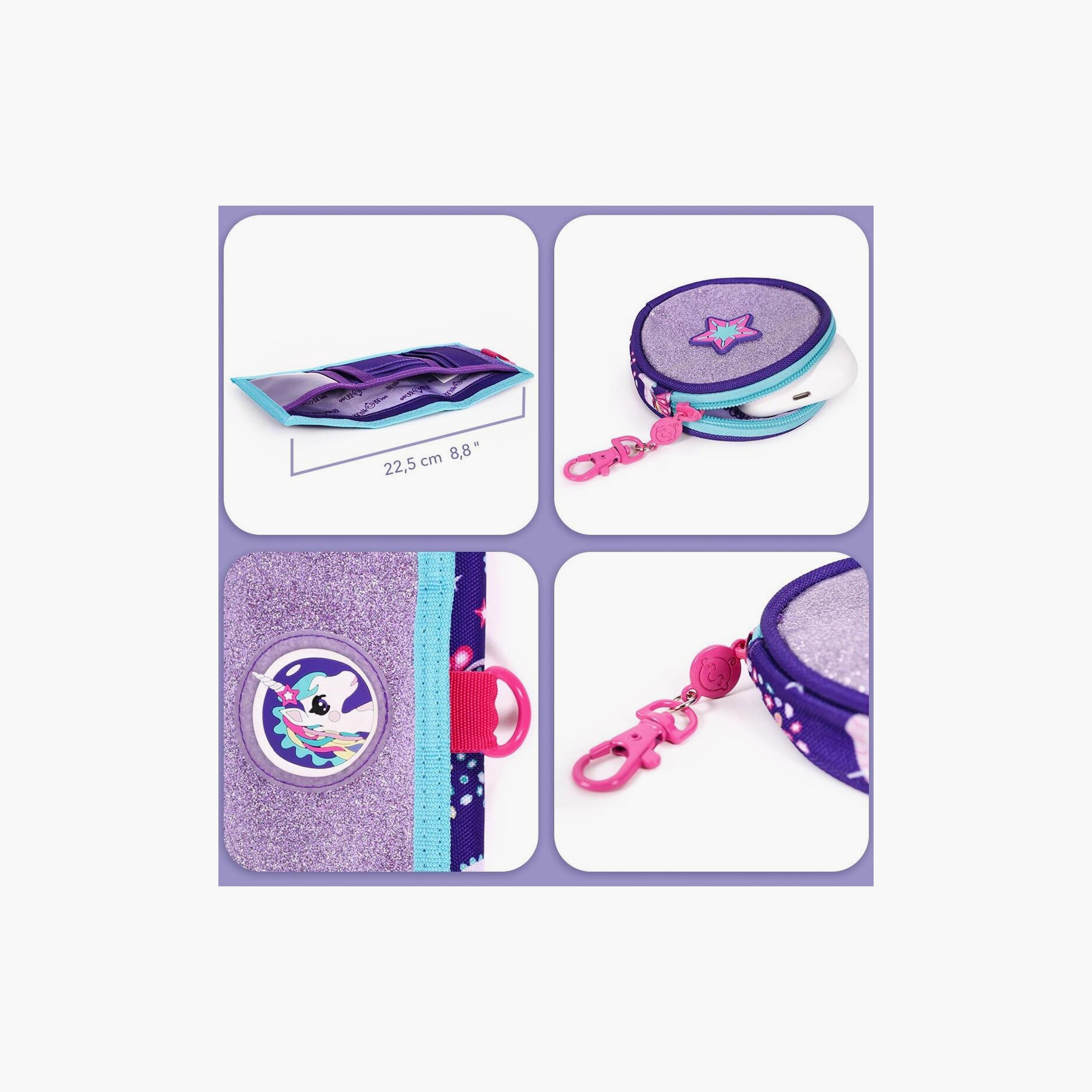Biggdesign 2-Piece Ayris Printed Wallet & Coin Purse - Purple-school-stationery-pencilcases-image-7